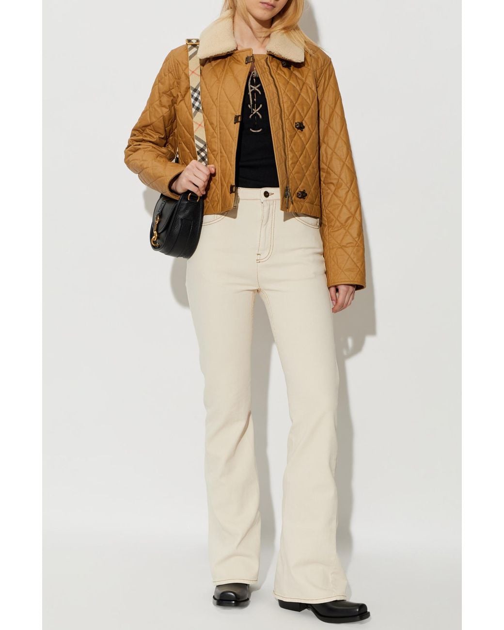 Burberry White 'Donella' Flare Jeans