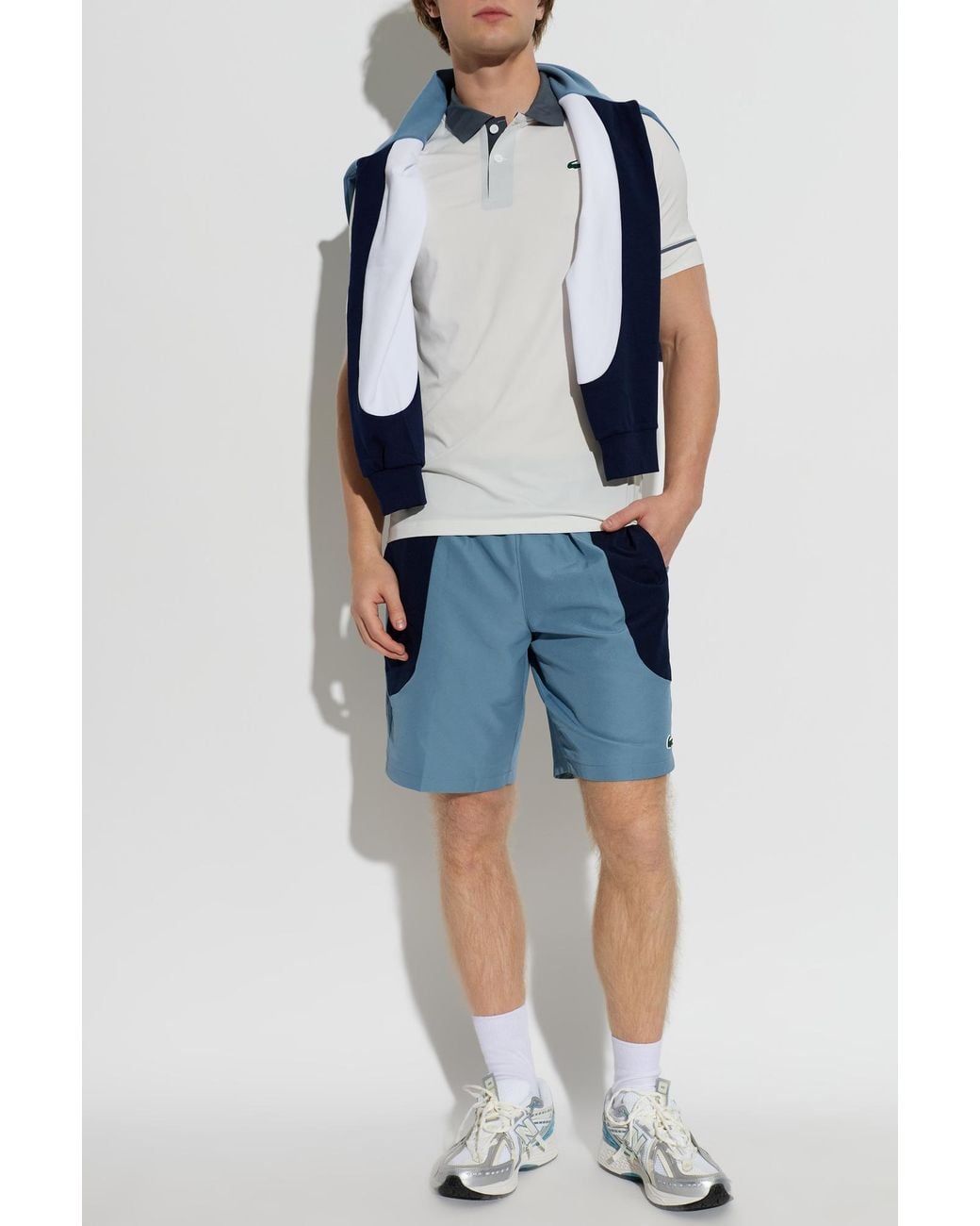 Lacoste White Polo Shirt With Logo Patch for men
