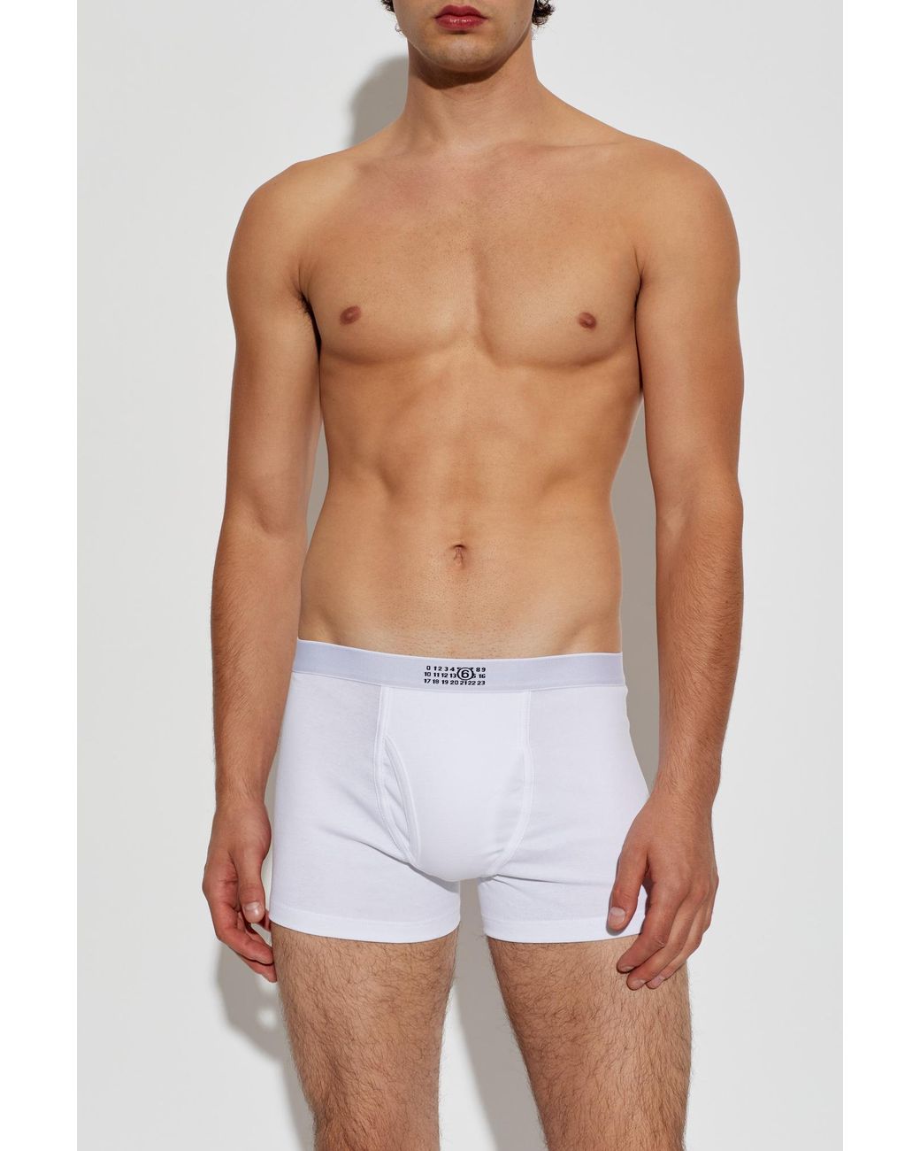 MM6 by Maison Margiela Blue Boxers With Logo for men
