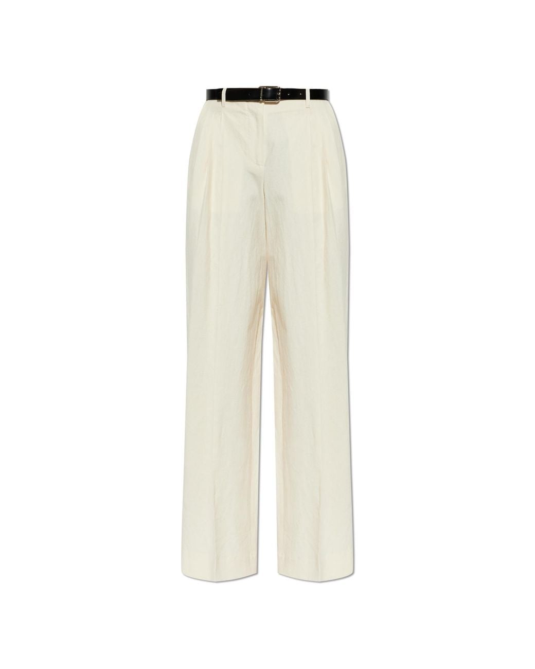 Dolce & Gabbana White Trousers With Belt