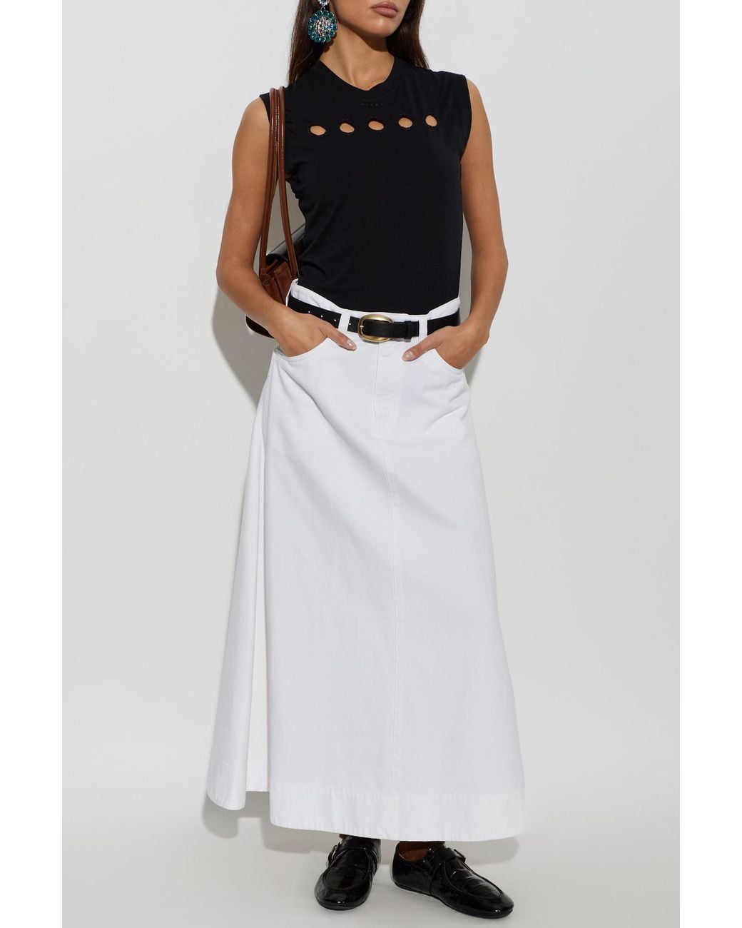 Marni Black Cotton Top With Crew Neckline