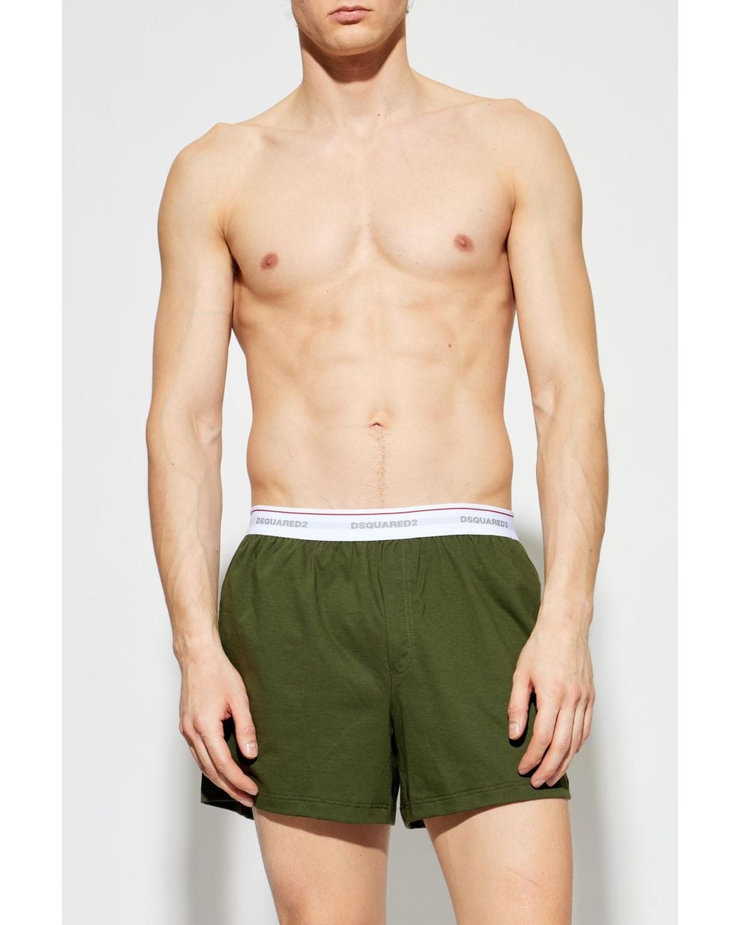 DSquared² Green Cotton Boxers With Logo for men