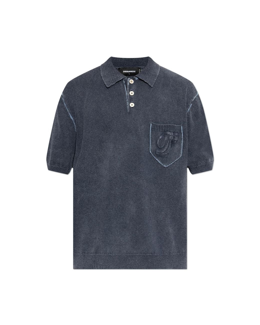 DSquared² Blue Polo With Pocket for men
