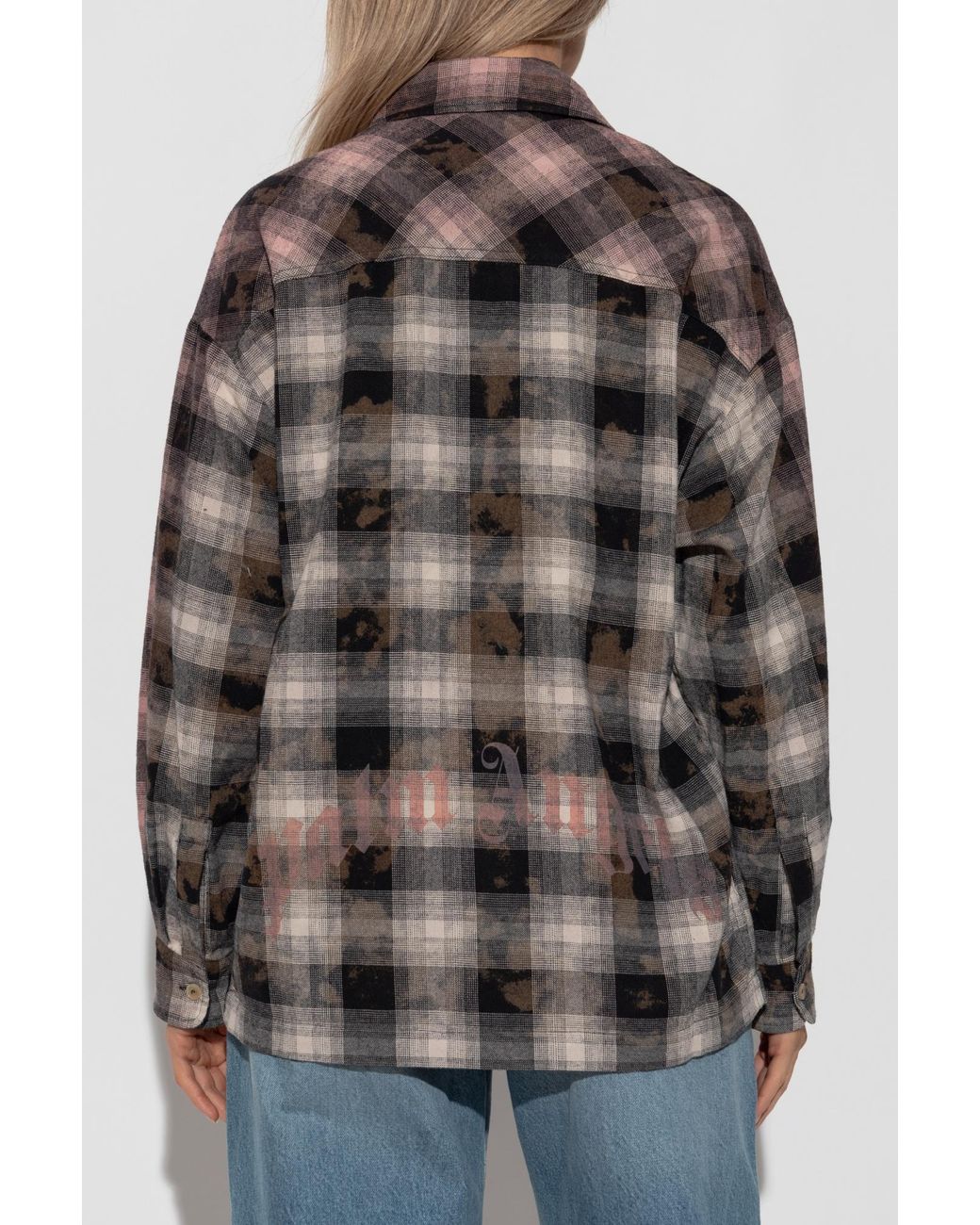 Palm Angels Blue Checked Pattern Shirt