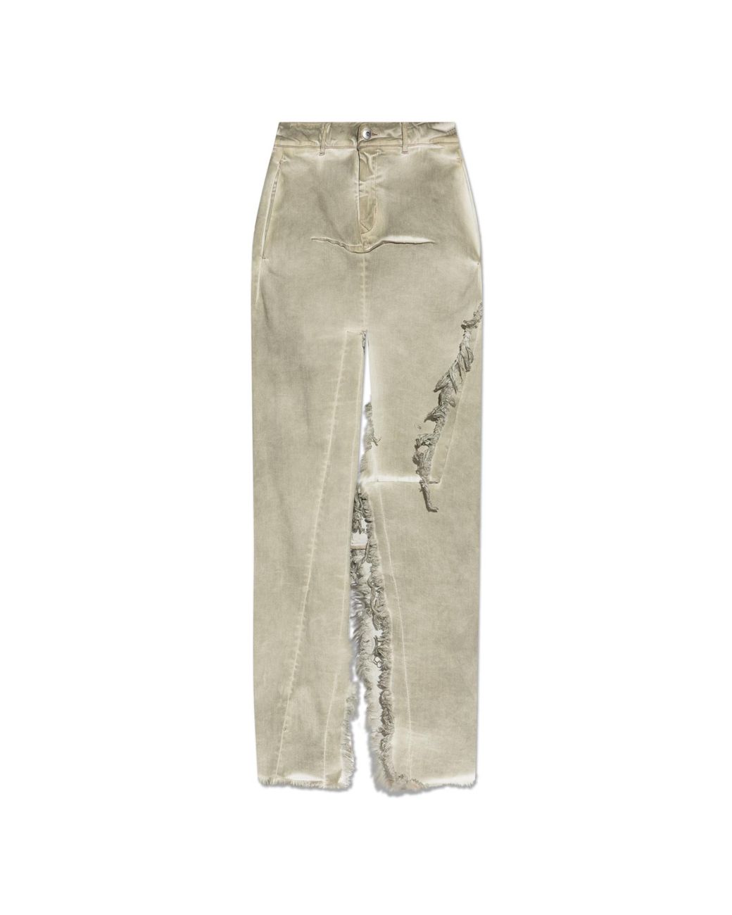 Rick Owens White Denim Skirt With Slit
