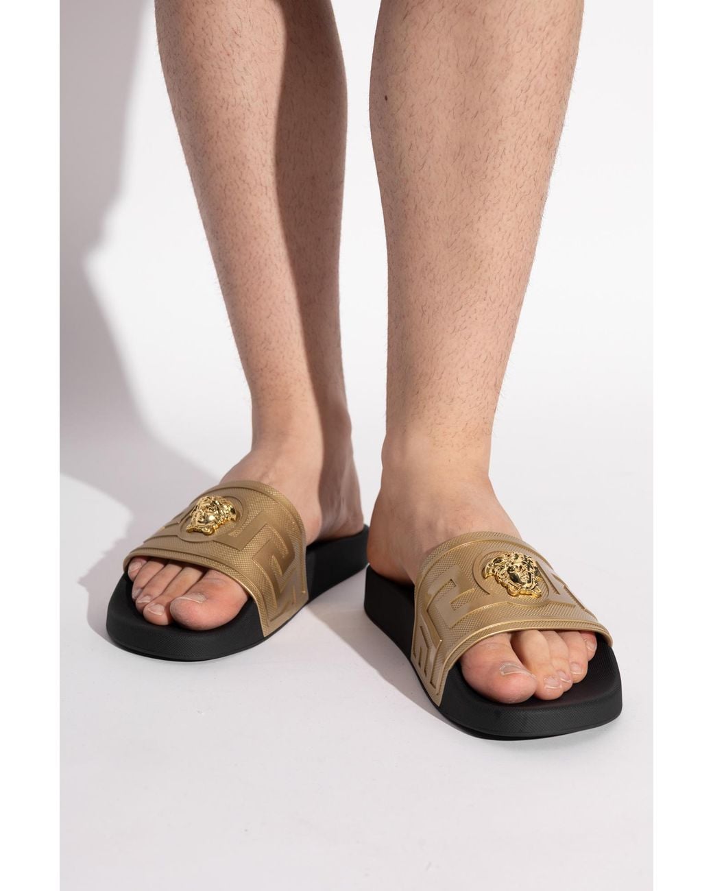 Versace White Rubber Flip-Flops for men
