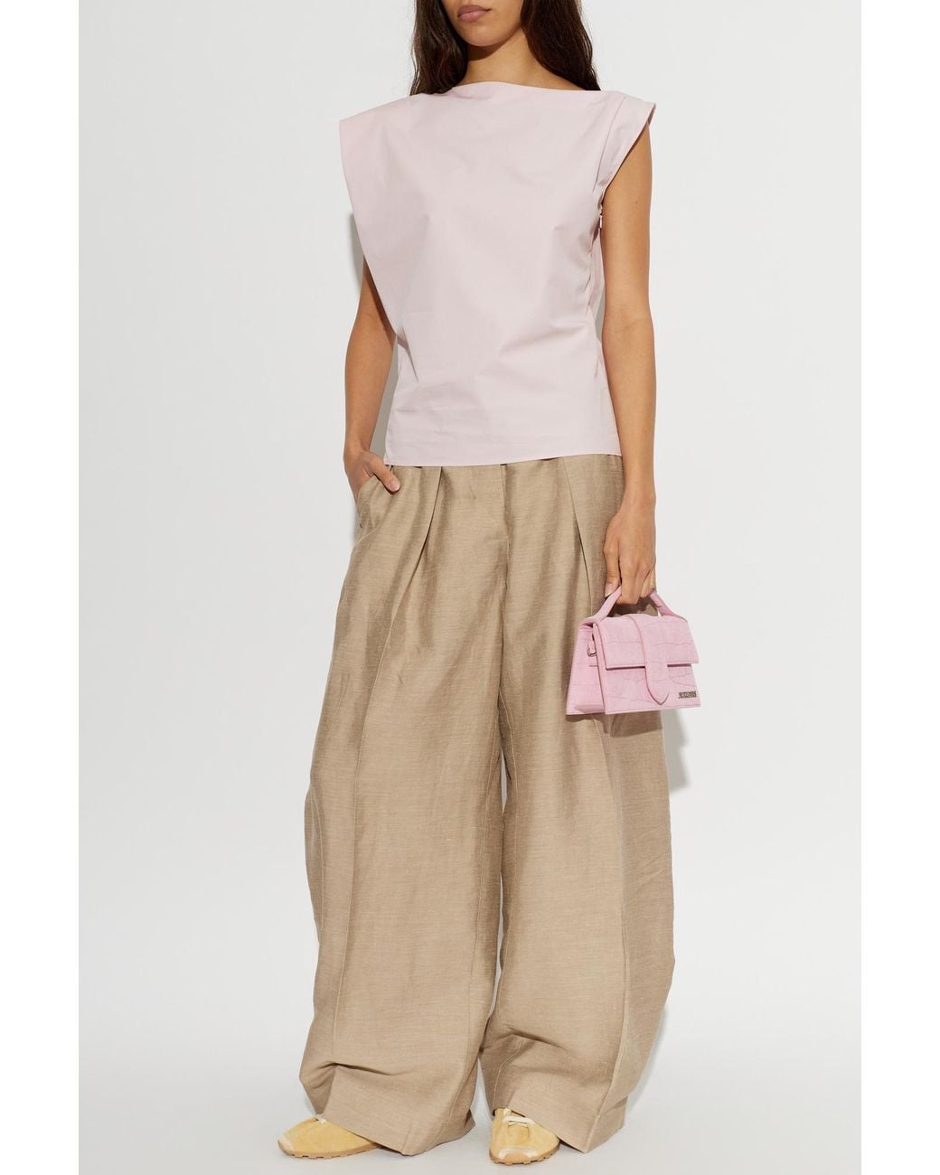 Jacquemus Pink Cotton Top 'Drap'