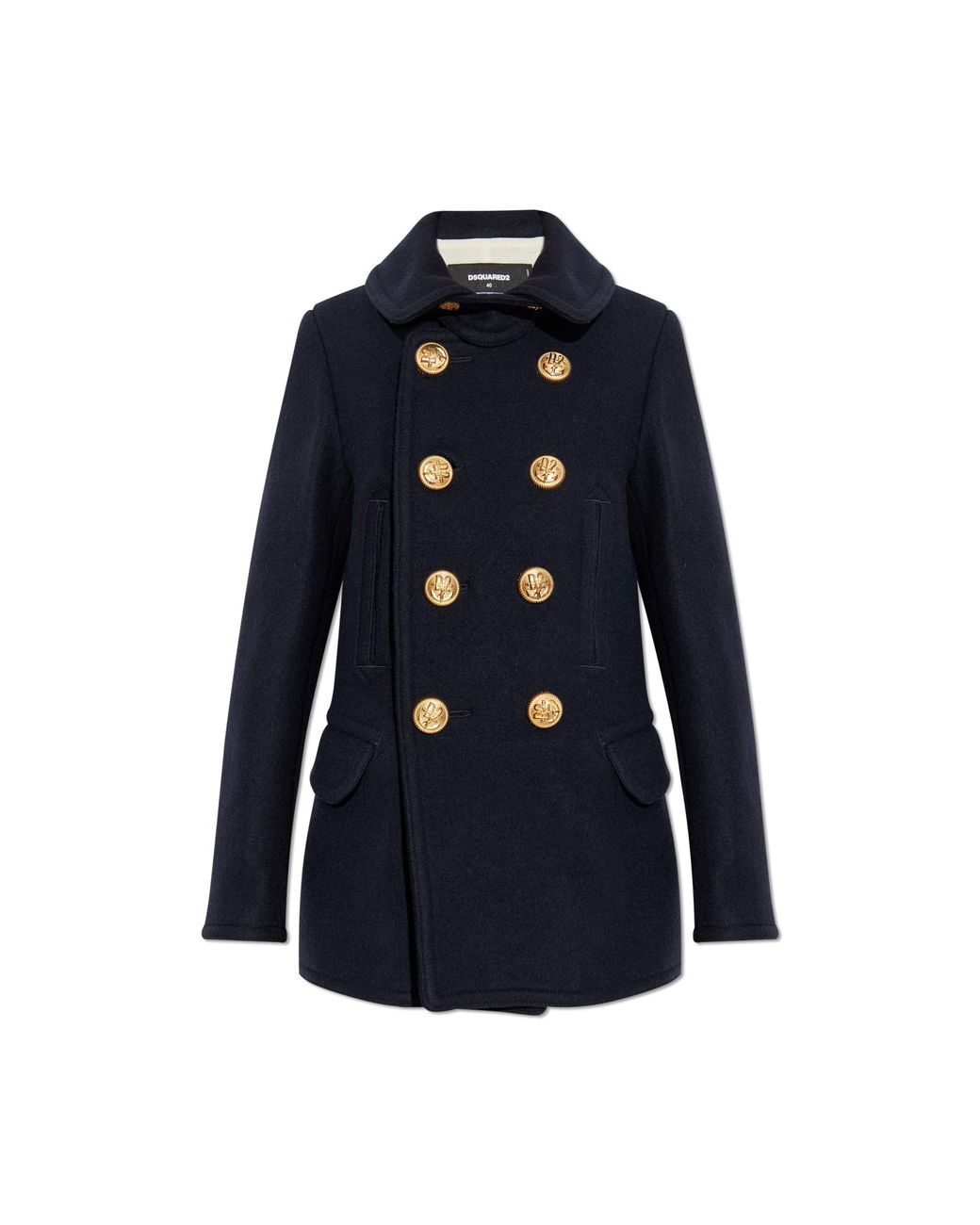 DSquared² Black Wool Coat