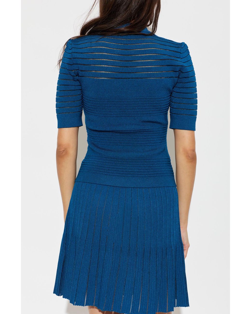 Balmain Blue Fitted Cut Top