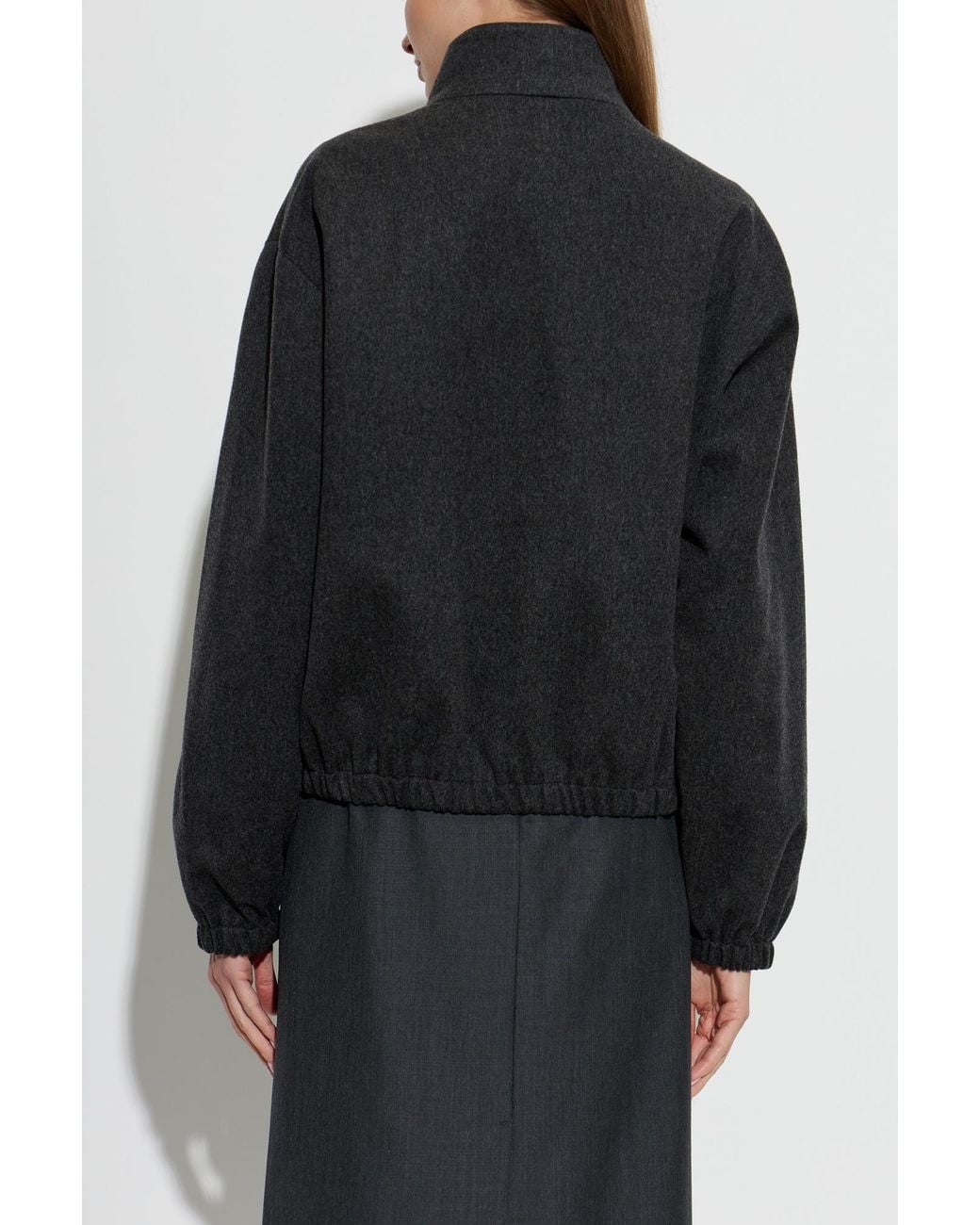 Jil Sander Black Wool Jacket With Stand Collar