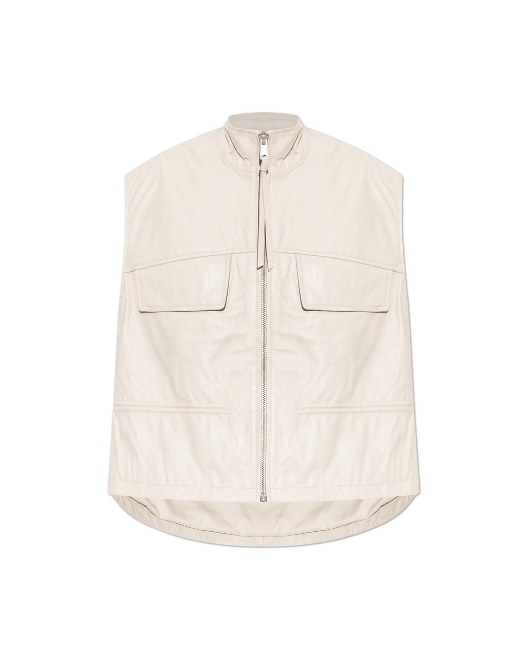 AllSaints White Leather Vest "Flor"