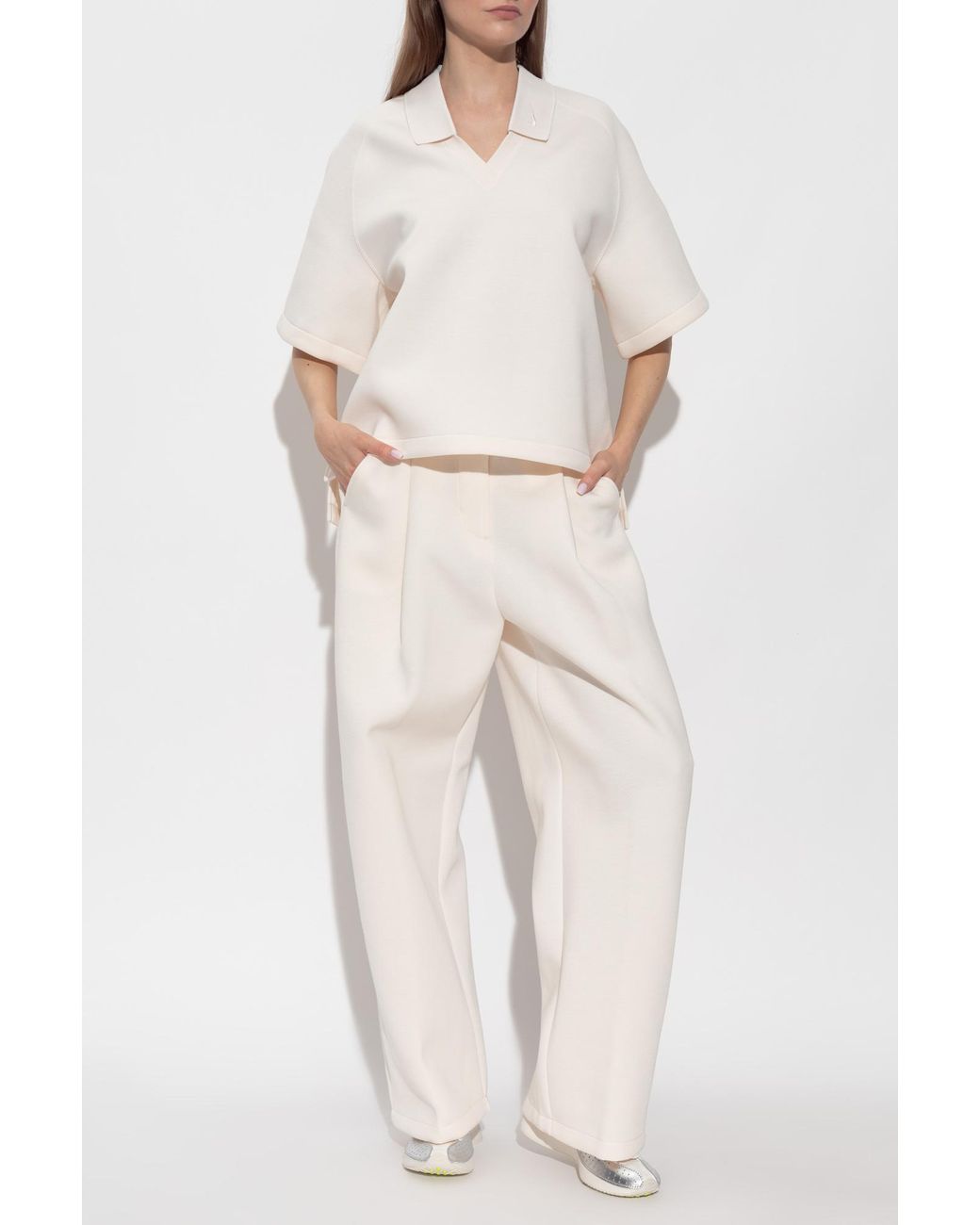 Nike White Wide-Leg Trousers