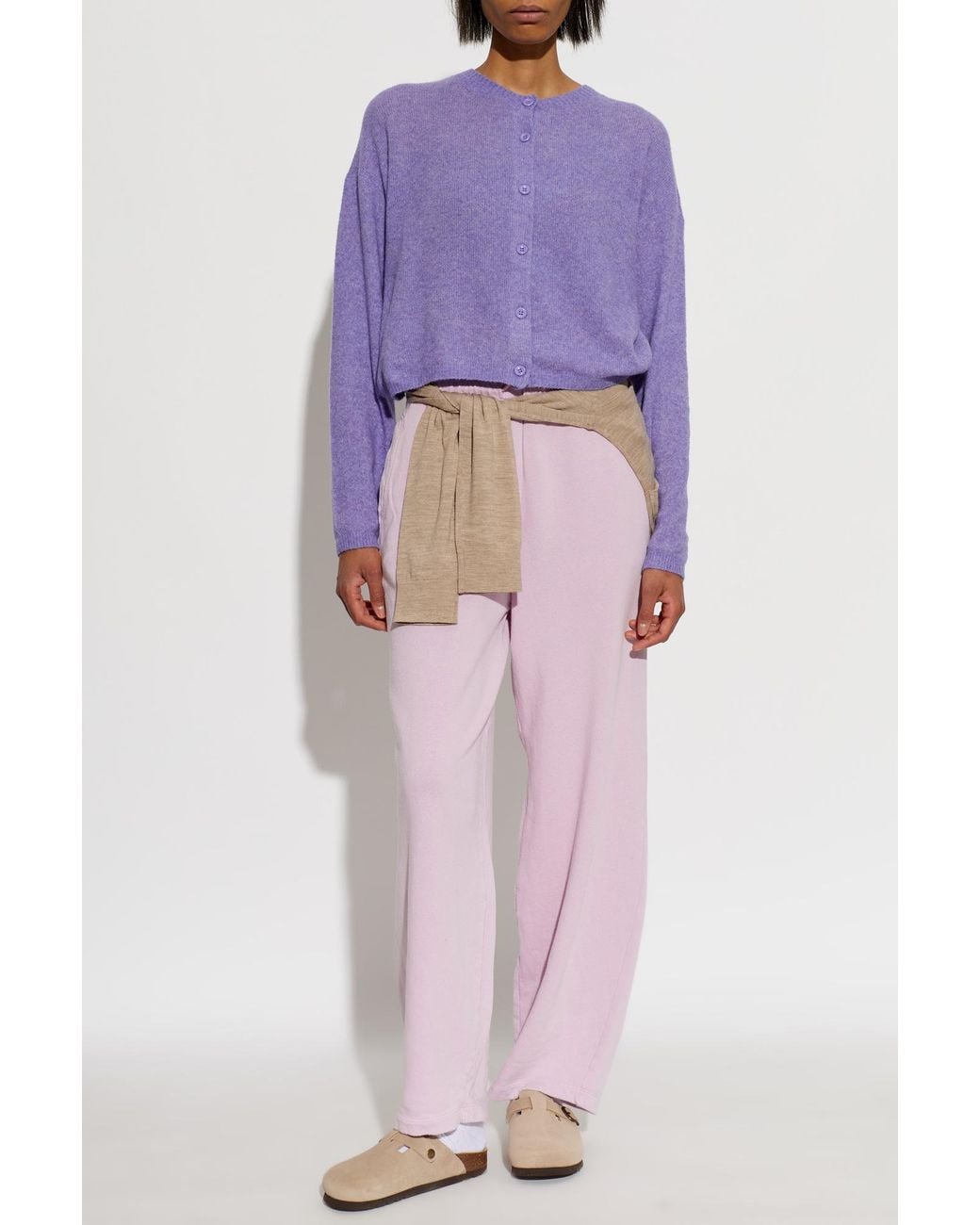 American Vintage Purple Sweatpants With Straight Legs