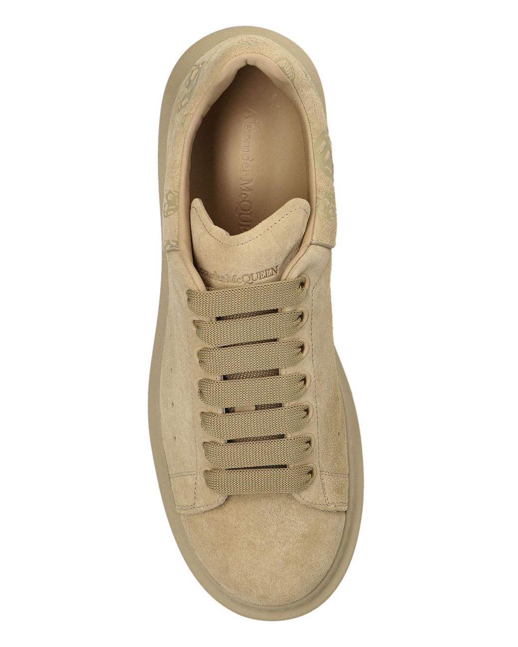 McQueen Brown Leather Sports Shoes With Logo for men