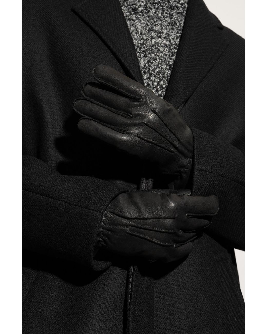 Ugg Black Leather Gloves for men