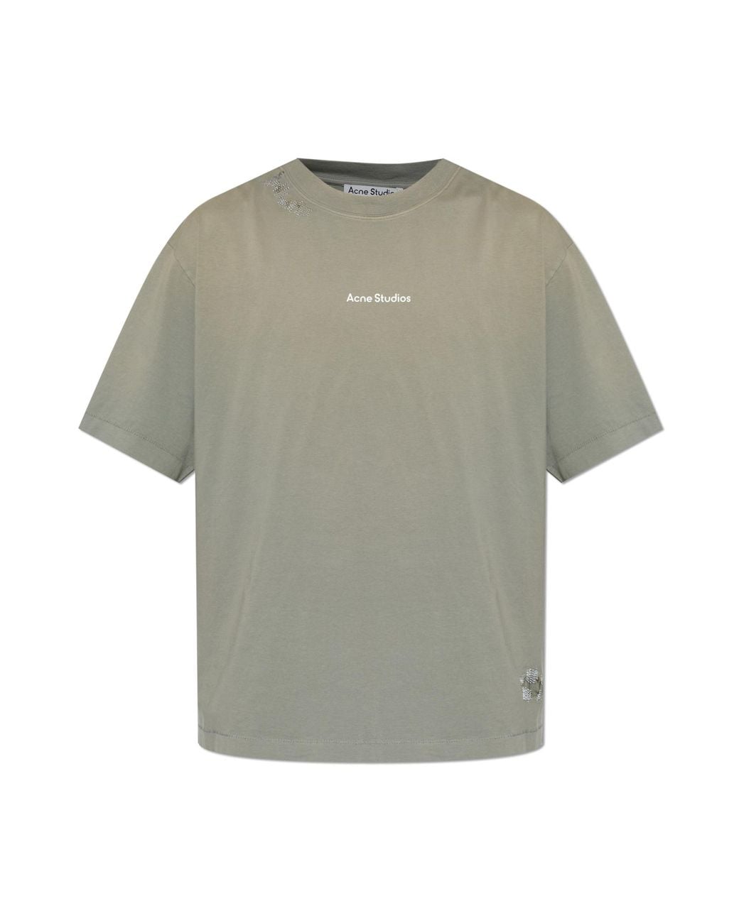 Acne Gray T-Shirt With Logo for men