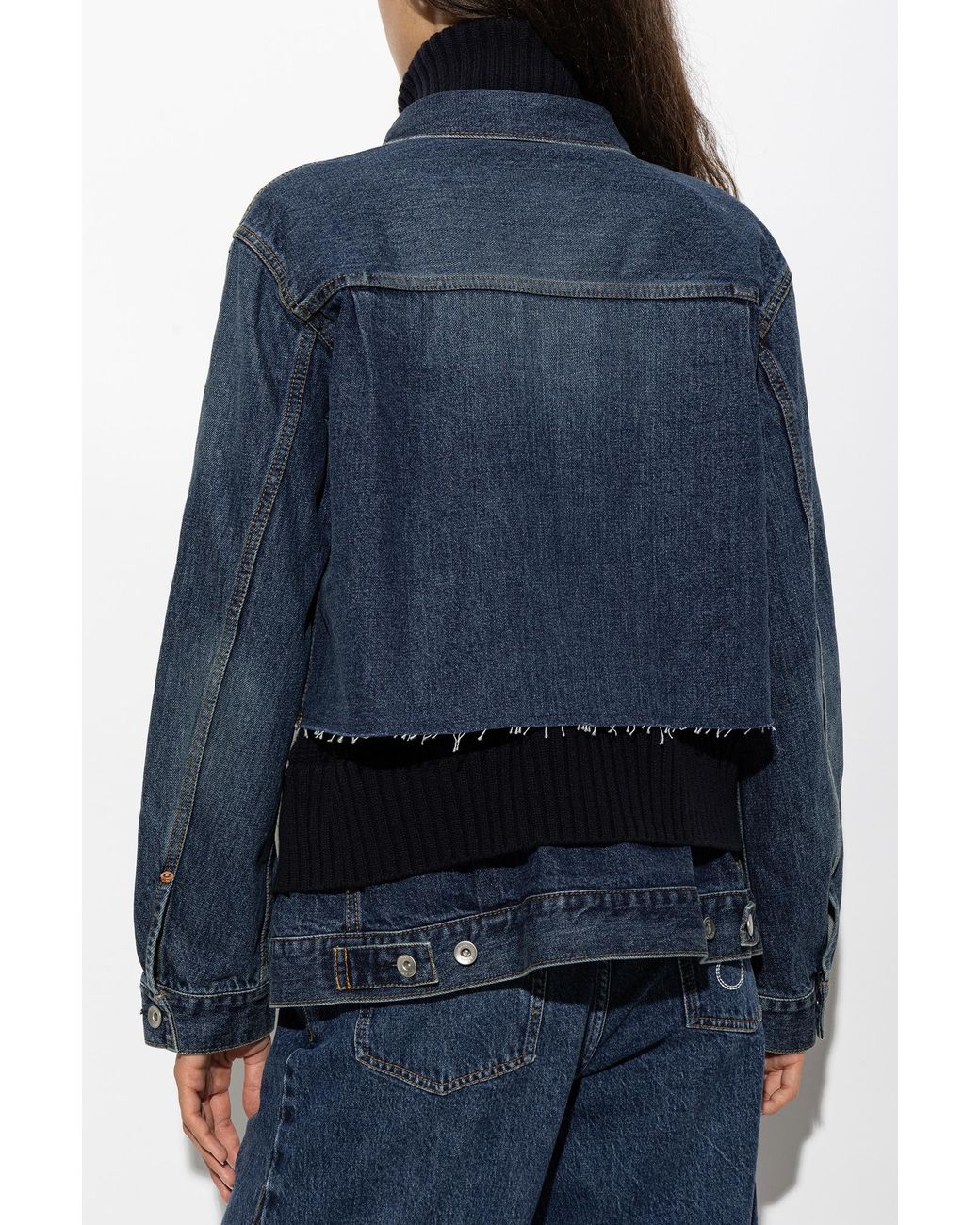 Sacai Blue Denim Jacket With A 'Vintage' Effect