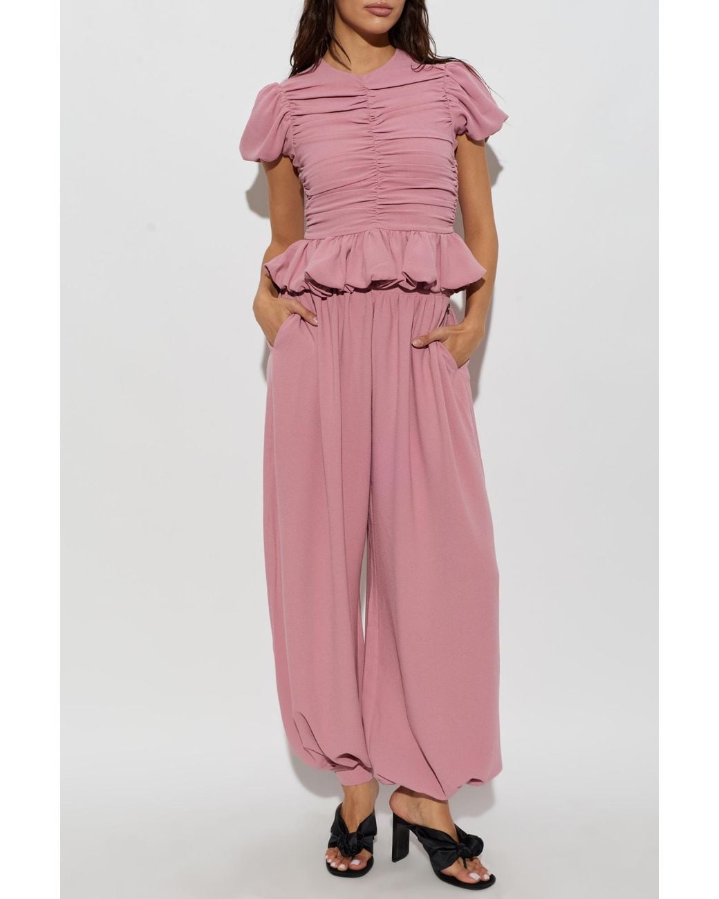 ROTATE BIRGER CHRISTENSEN Pink Draped Top