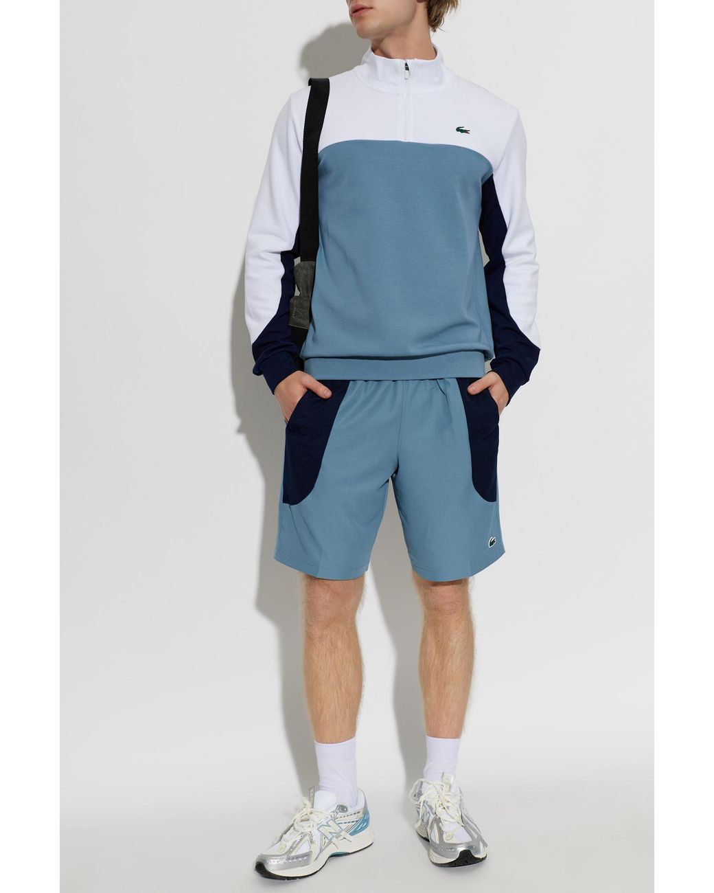 Lacoste Blue Stand Collar Sweatshirt for men