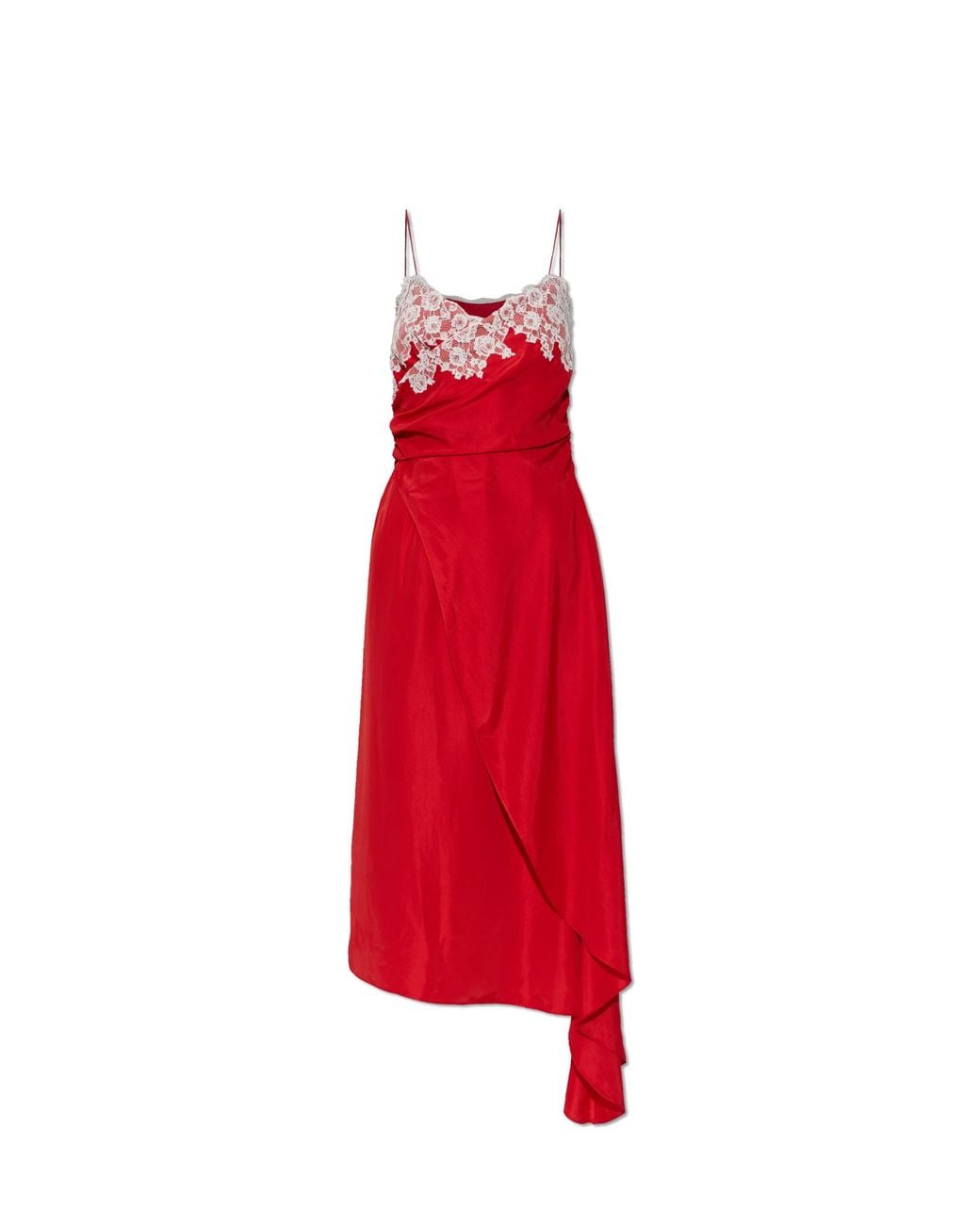 Moschino Red Asymmetrical Strappy Dress