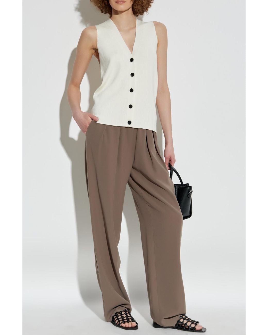 Emporio Armani Brown Straight-Leg Pants