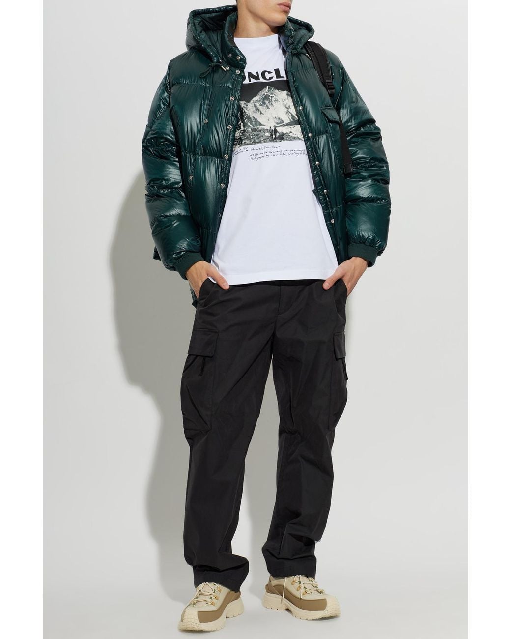 Moncler Gray Logo T-Shirt for men