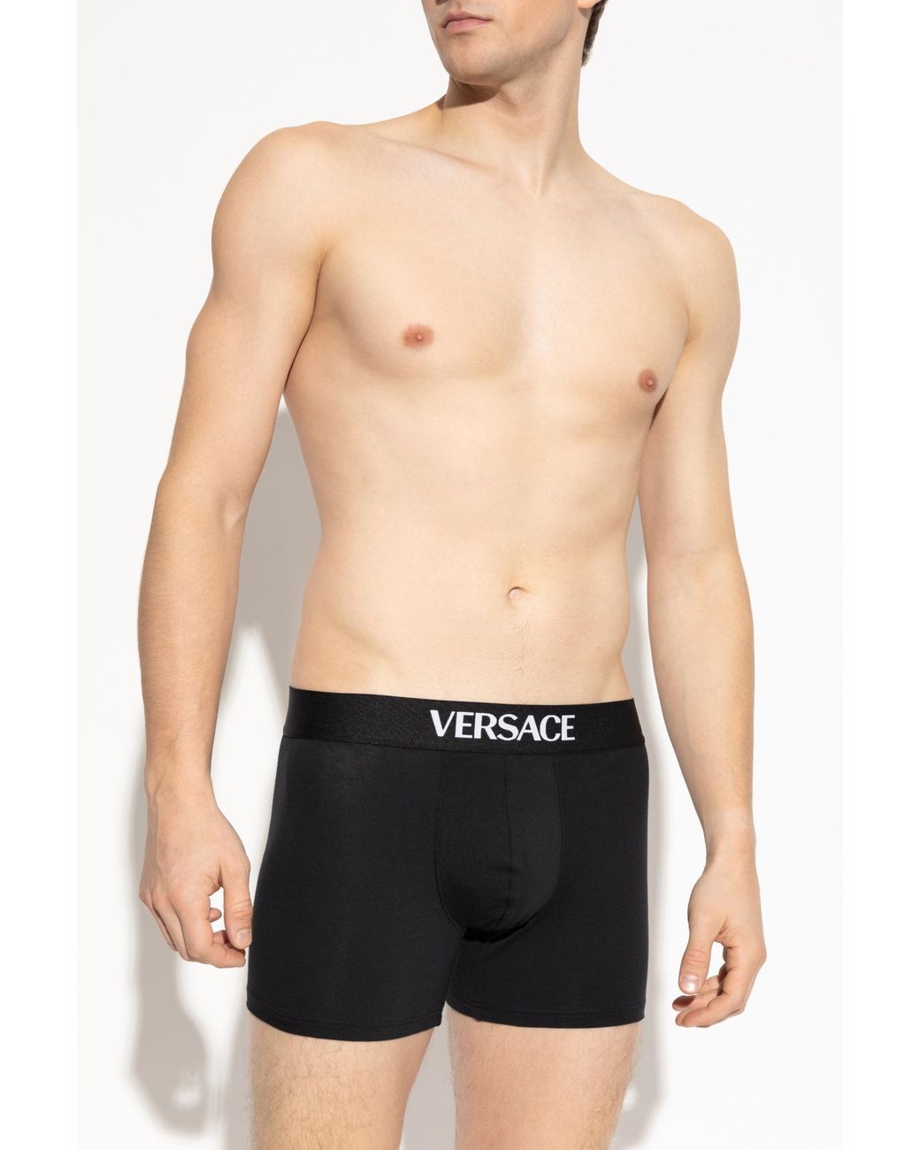 Versace Black Three-Pack Of Boxers With Logo for men