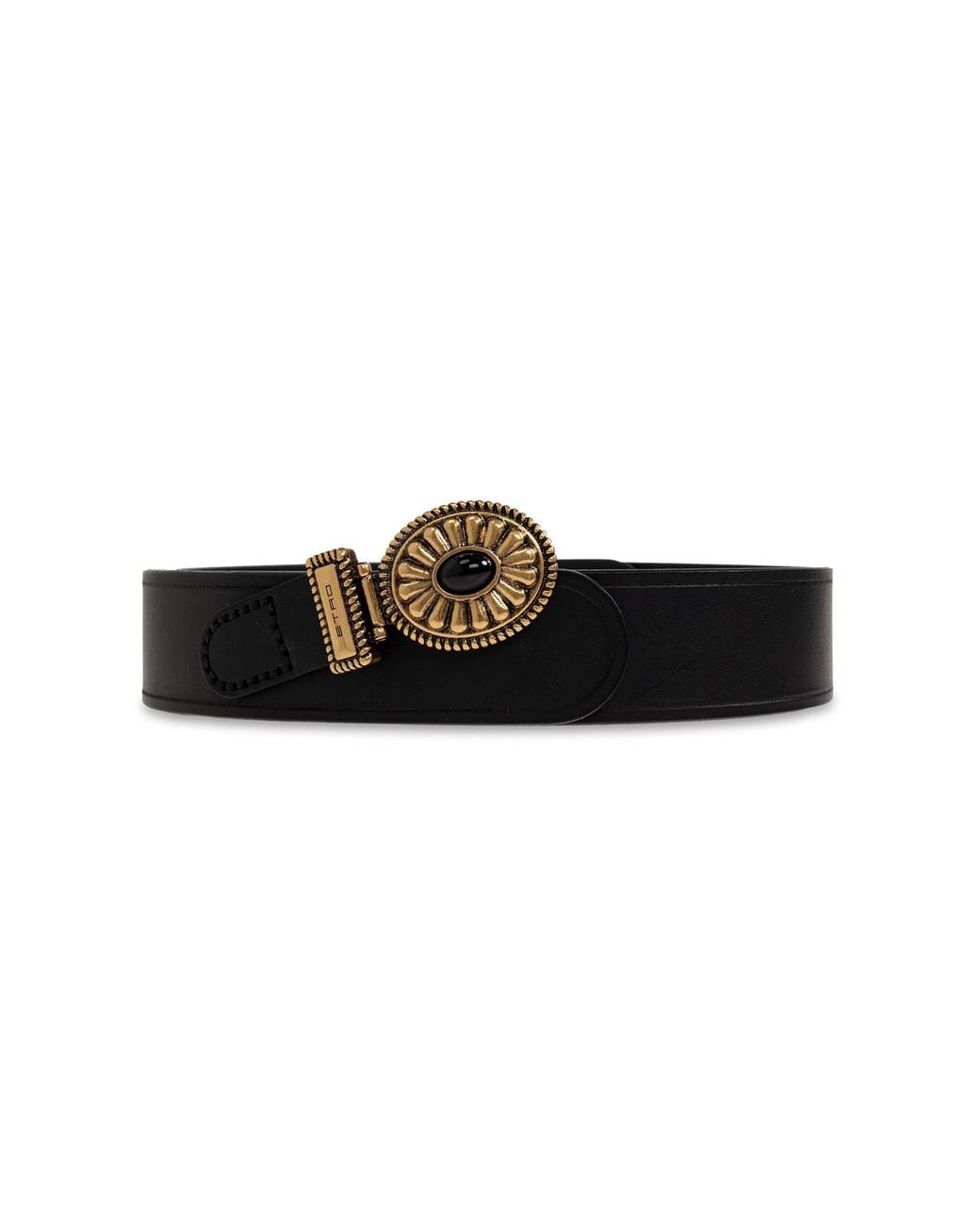 Etro Black Leather Belt