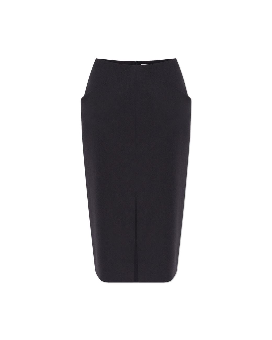 Balmain Black Wool Pleated Skirt