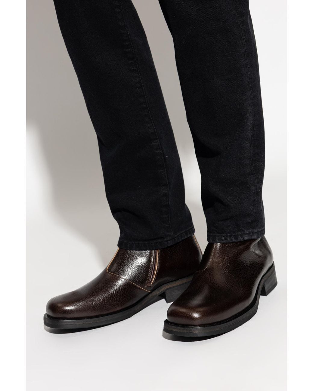 Our Legacy Black 'Camion' Leather Ankle Boots for men