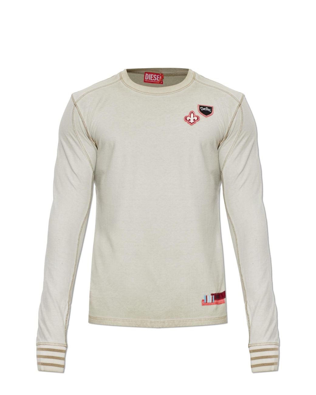 DIESEL White T-Shirt 'T-Bowie-Ls' for men
