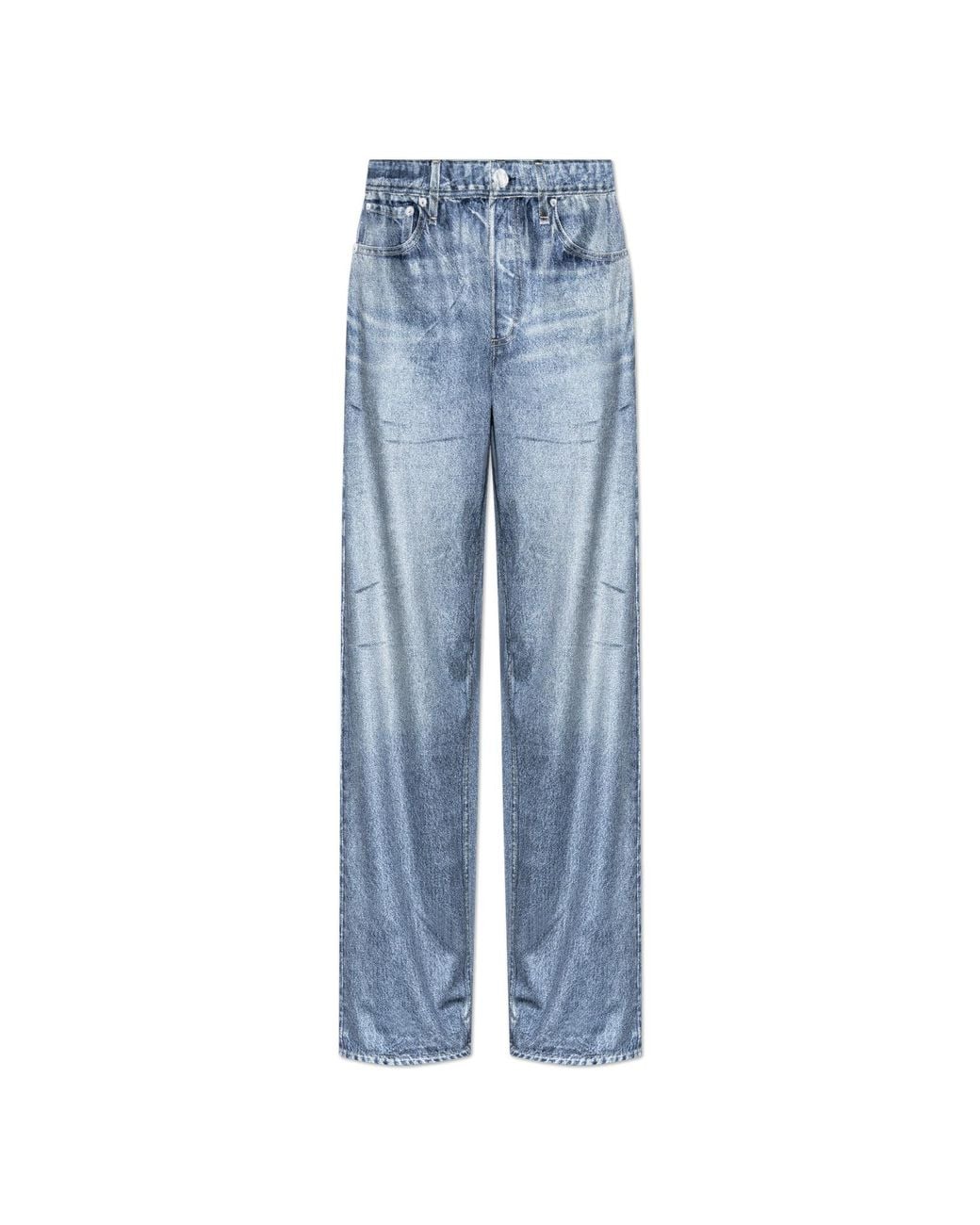 Rag & Bone Blue Velvet Straight-Leg Trousers