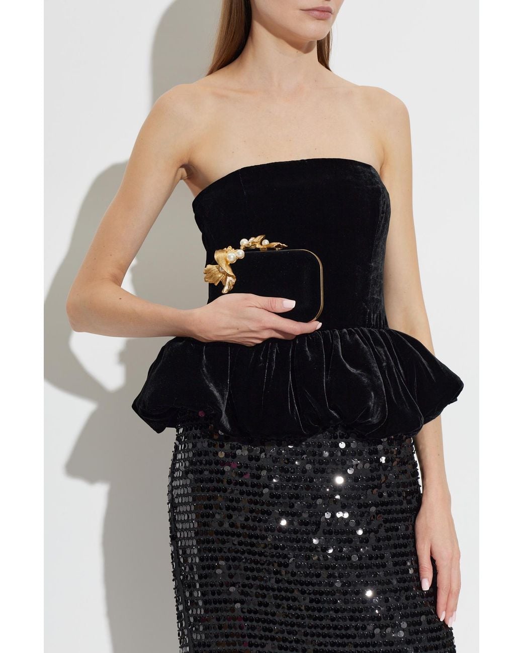 Jimmy Choo Black 'Cloud Kqh' Clutch