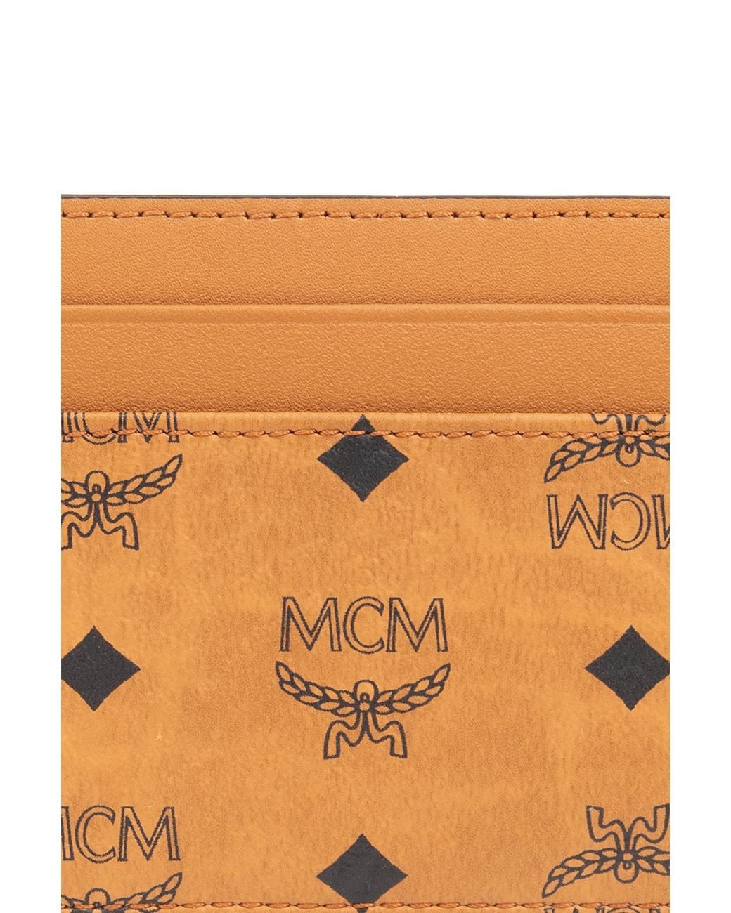 MCM Orange Card Holder With Logo