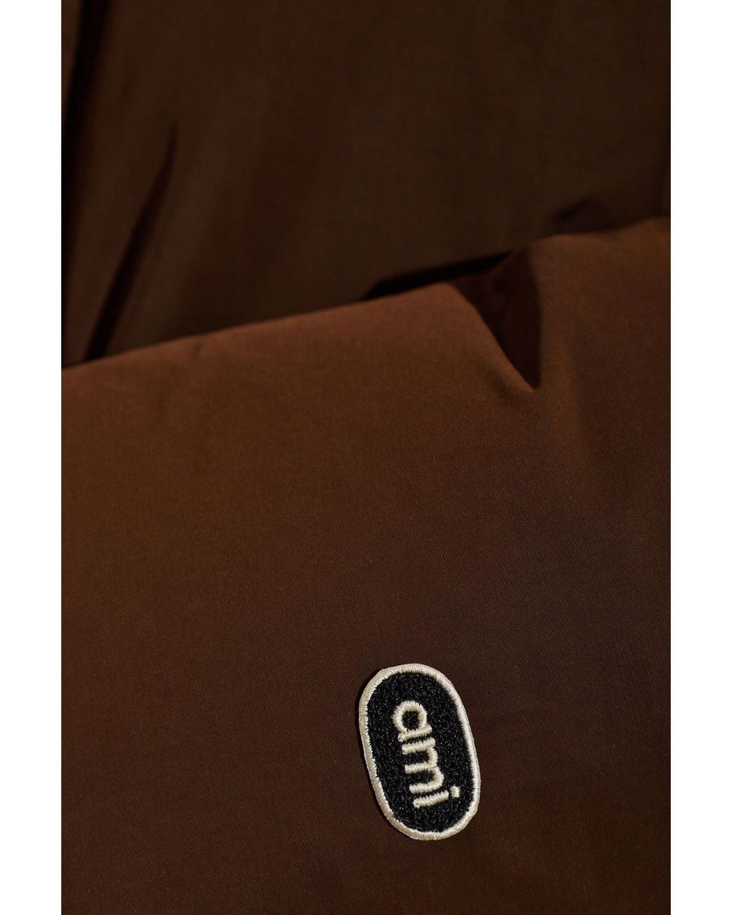 AMI Brown Hooded Padded Jacket