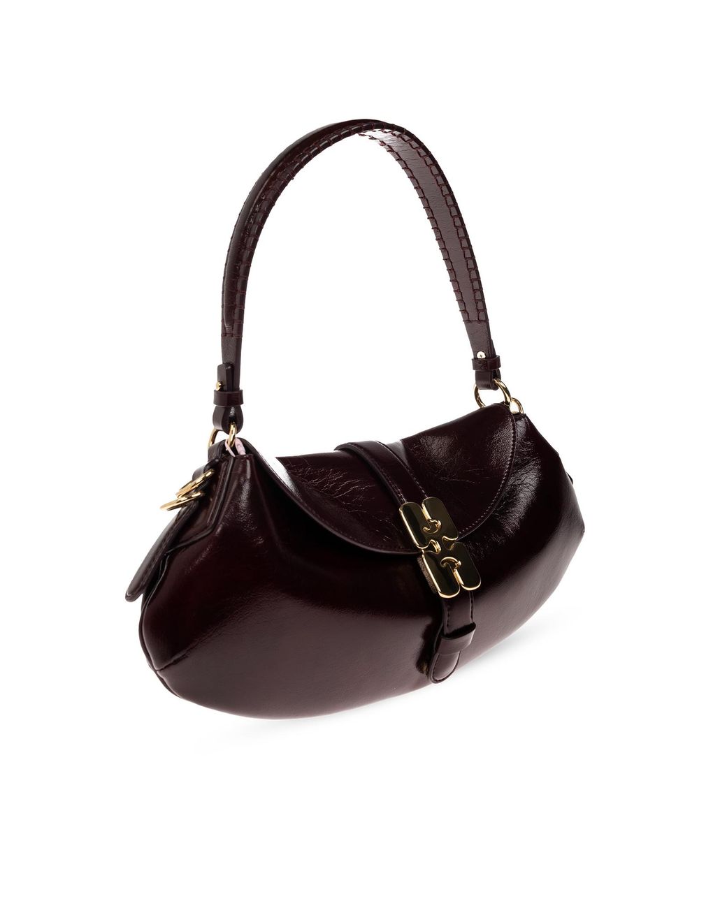 Ganni White Eco-Leather Shoulder Bag By