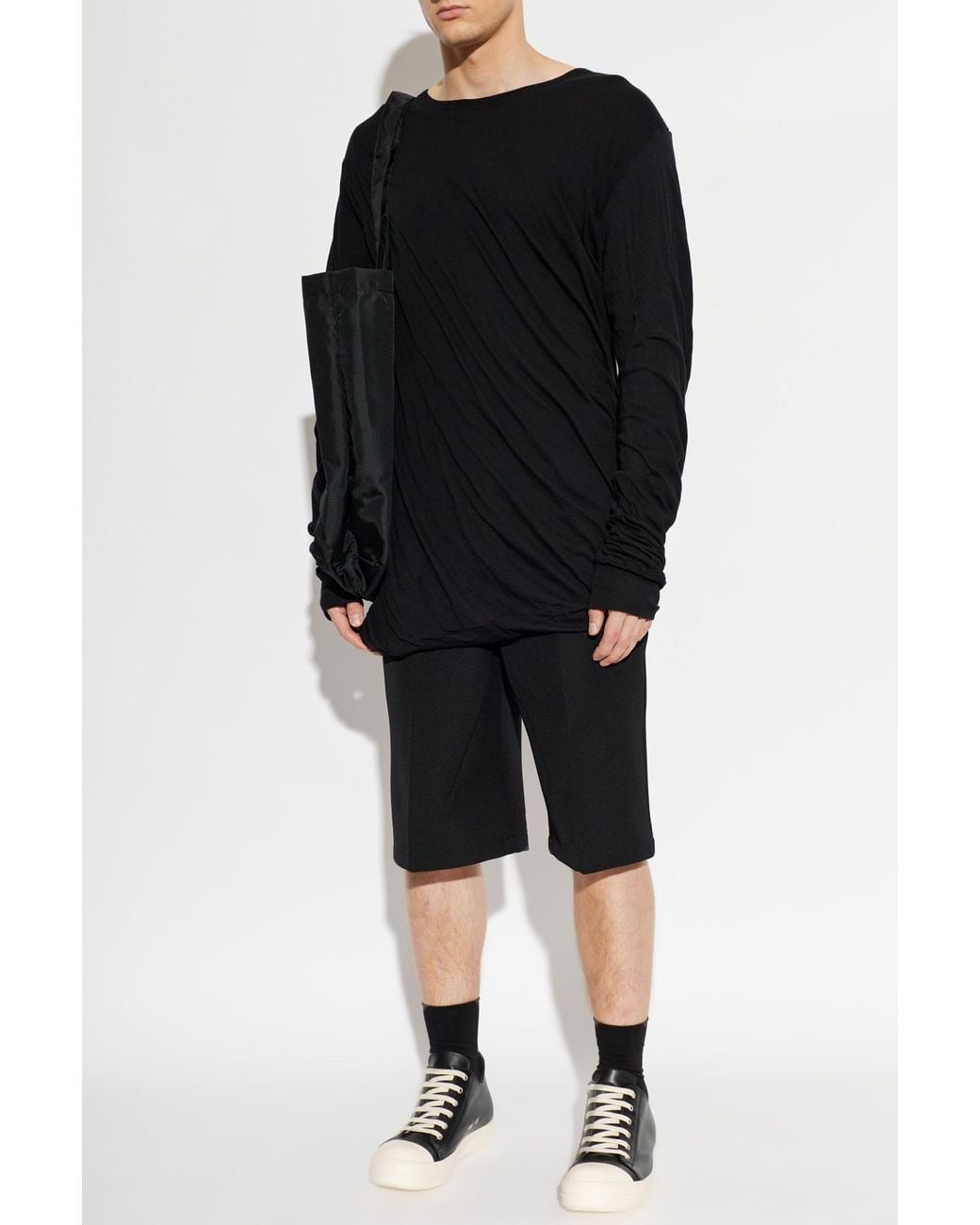 Rick Owens Black Wool Shorts for men