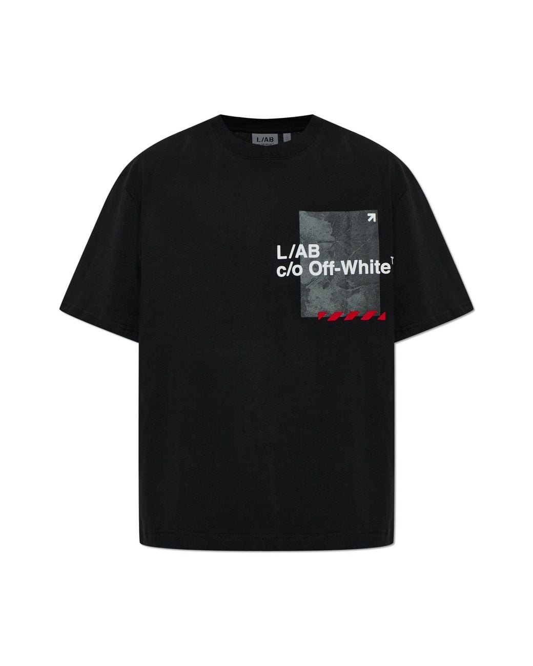 LAB C.O. OFF WHITE Black Printed T-Shirt for men