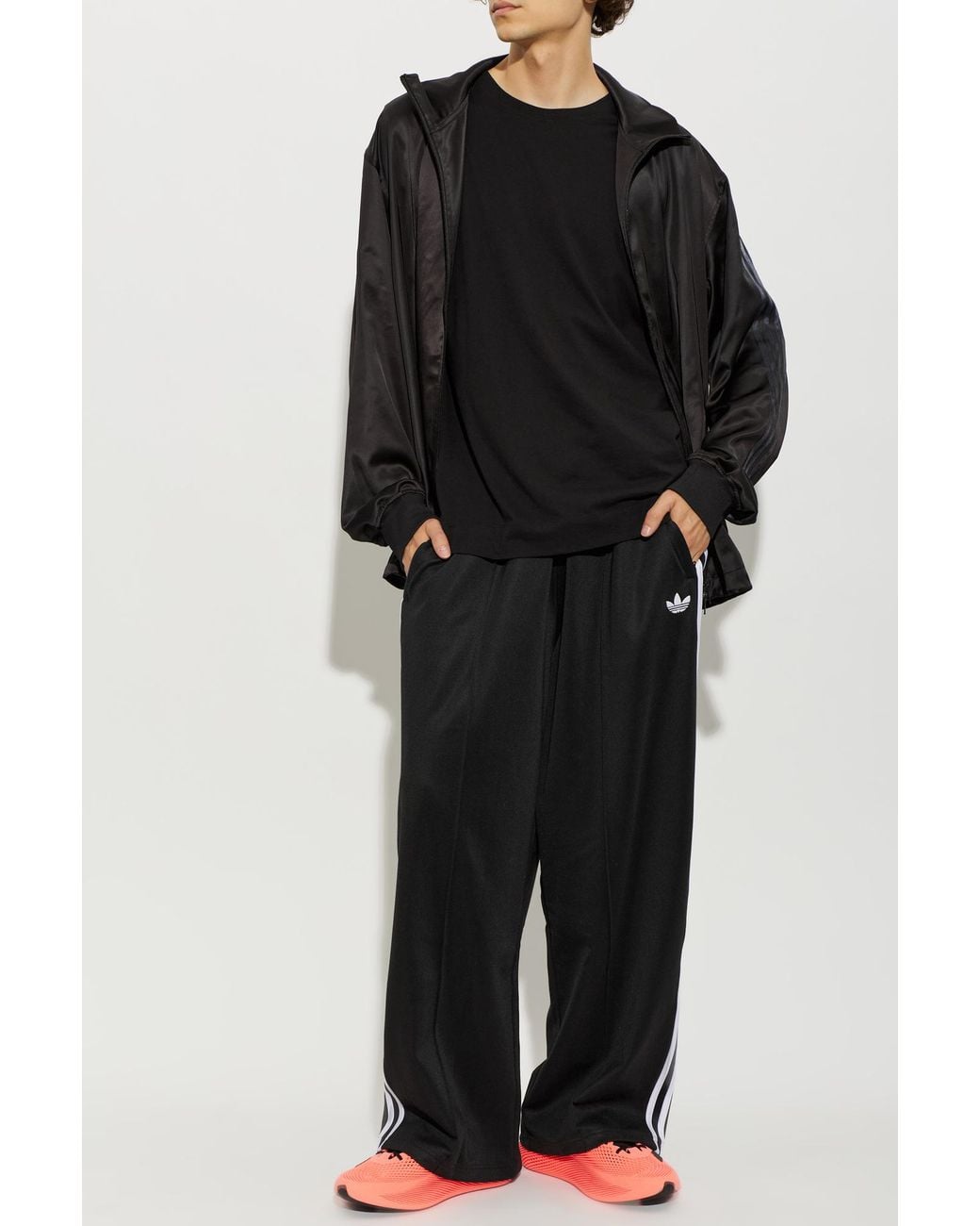Adidas Originals Black Sweatpants With Embroidered Logo for men