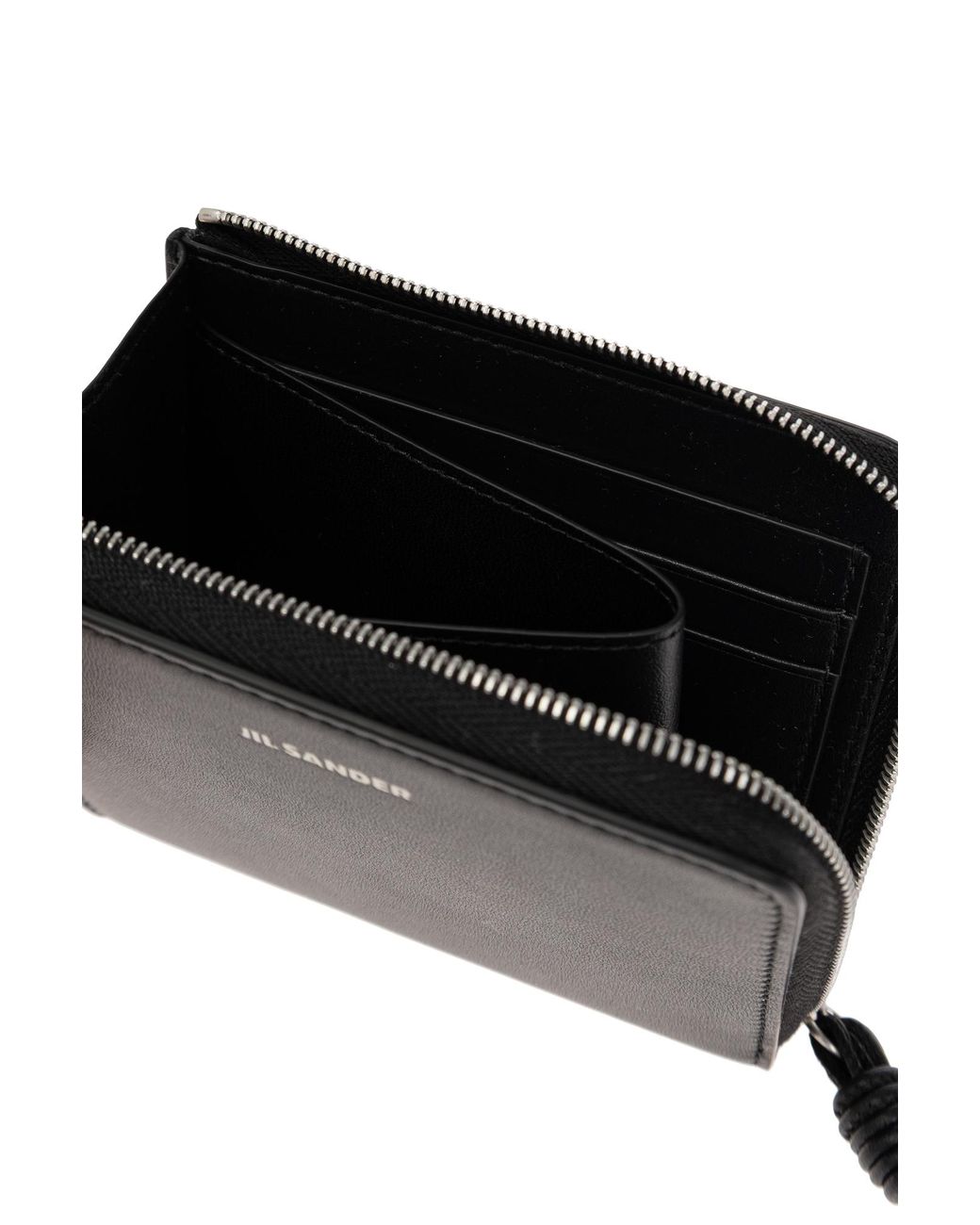 Jil Sander Black Logo Leather Wallet for men
