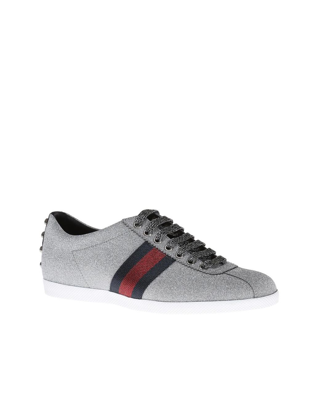silver glitter gucci sneakers