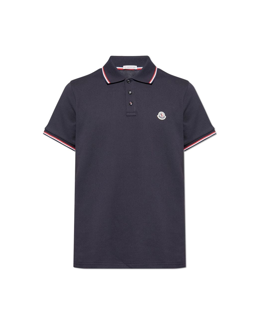 Moncler Blue Polo With Logo for men