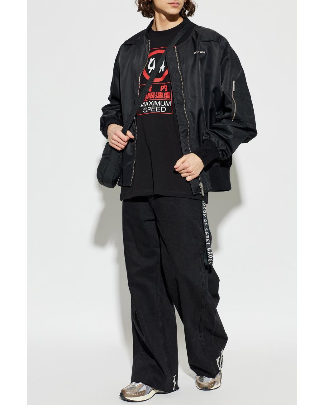 44 Label Group Black T-Shirt With Print for men