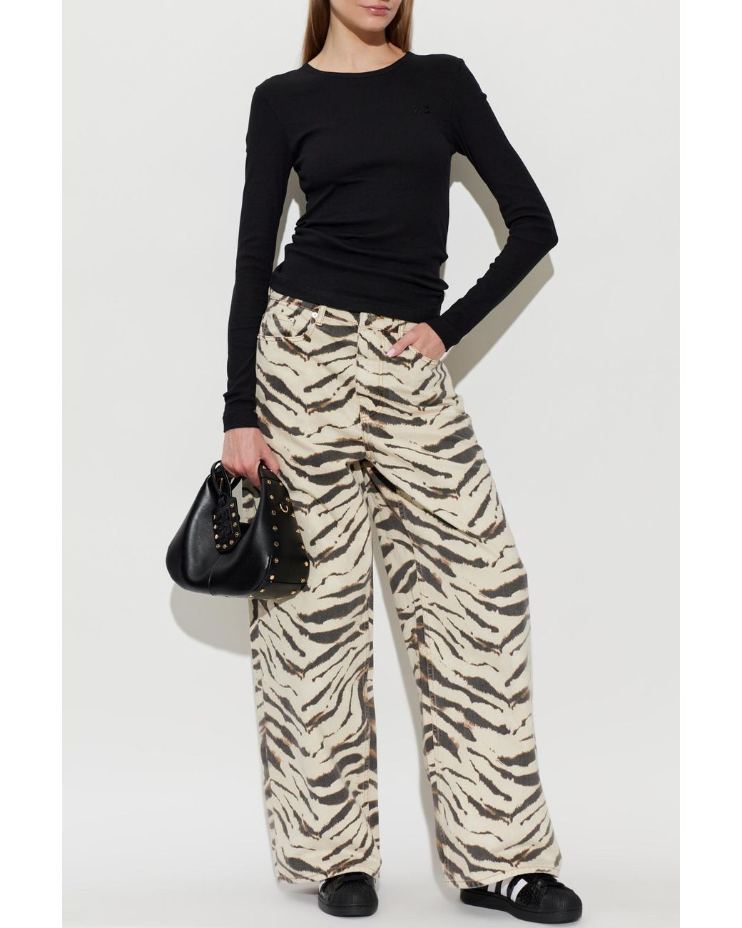 Ganni Black Long-Sleeve Top