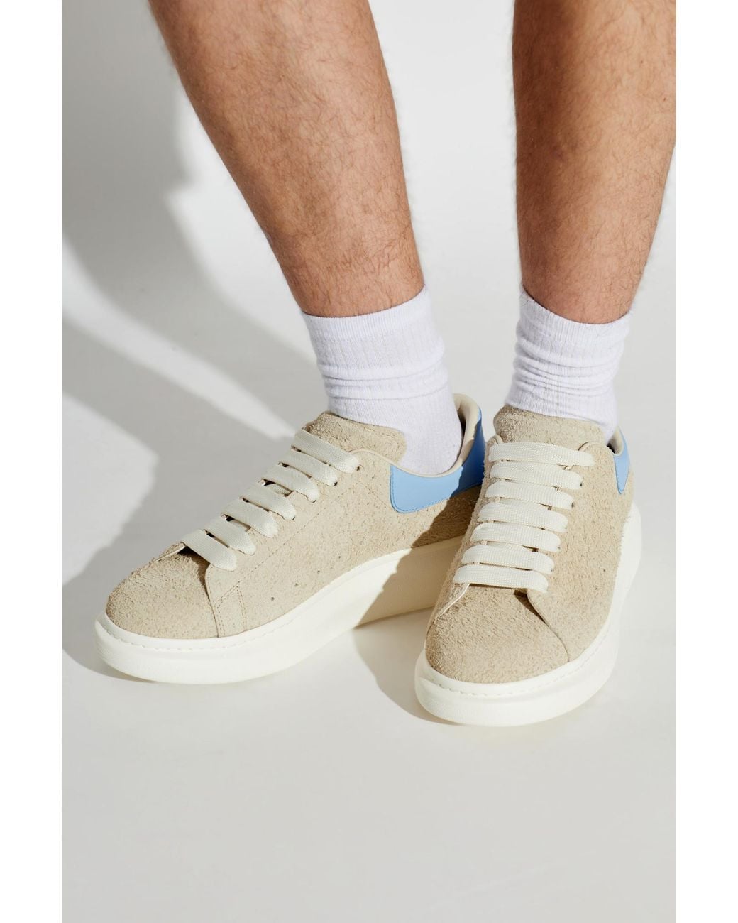 McQueen Natural Suede Sports Shoes With Logo for men
