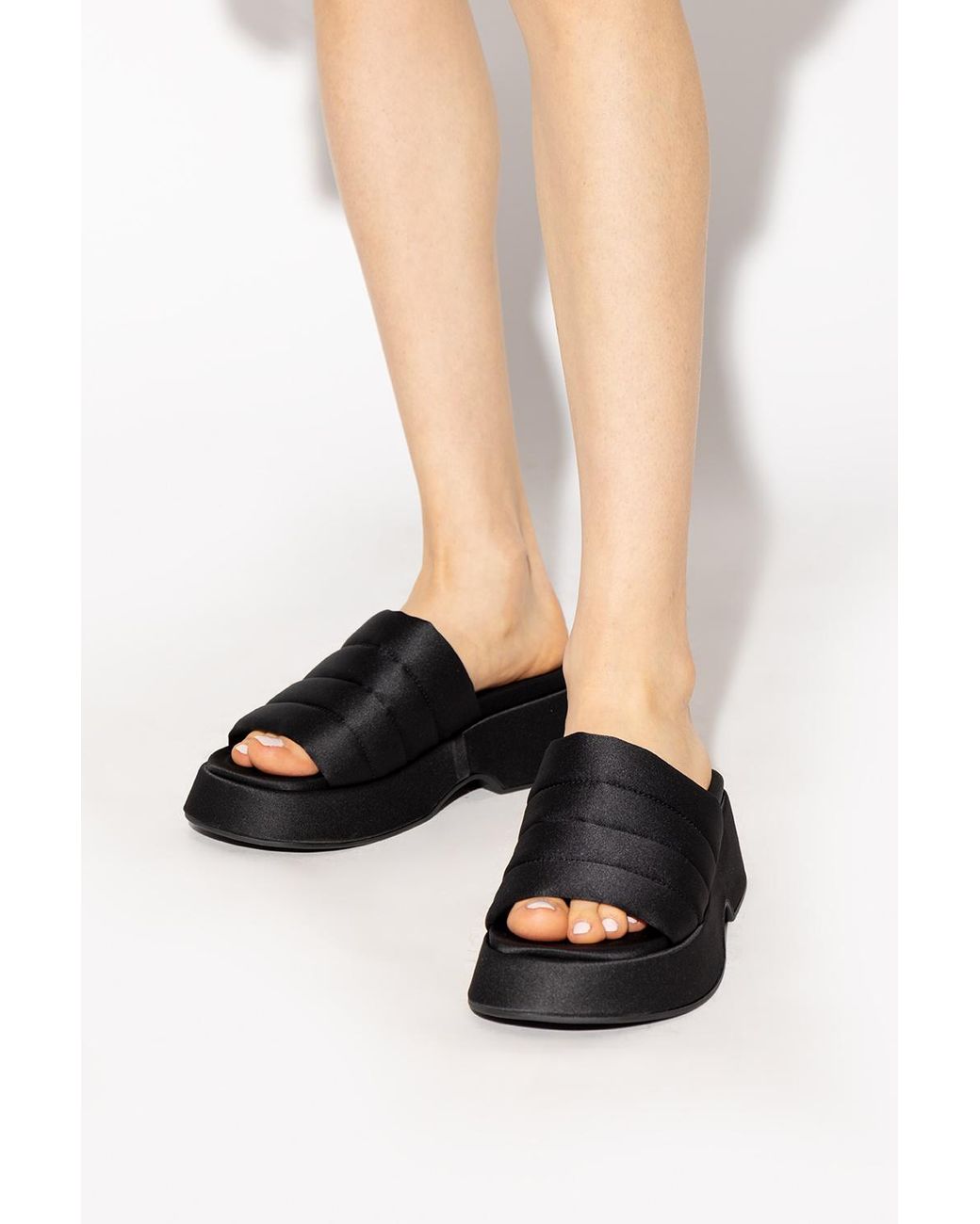 Ganni Platform Slides in Black Lyst
