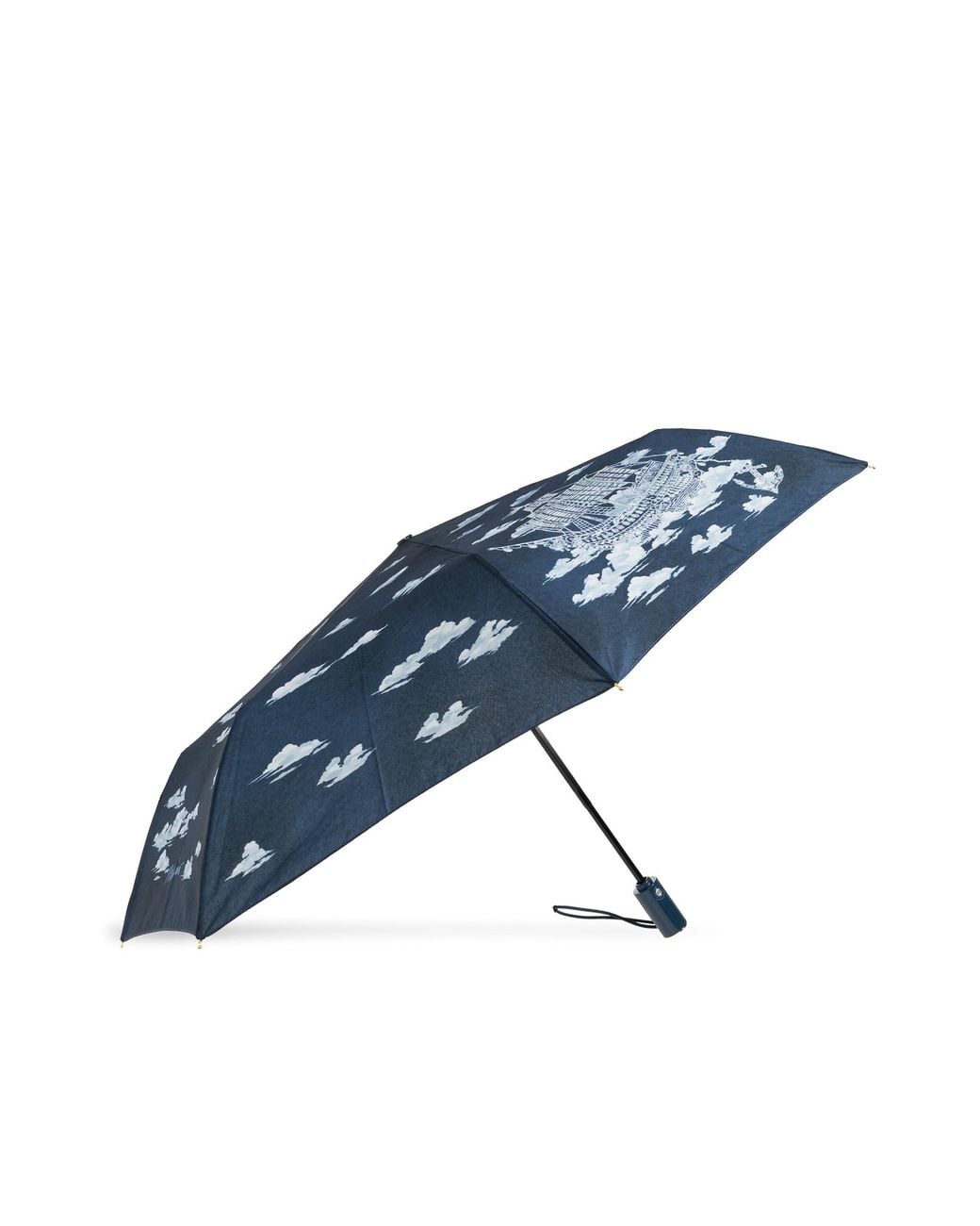 Moschino Blue Folding Umbrella With Print