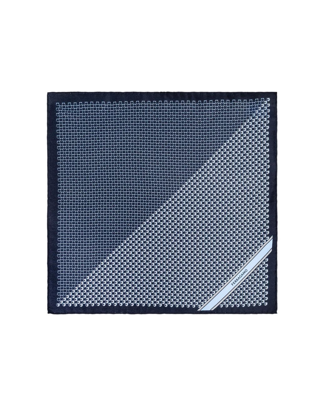 Ferragamo Blue Silk Pocket Square for men