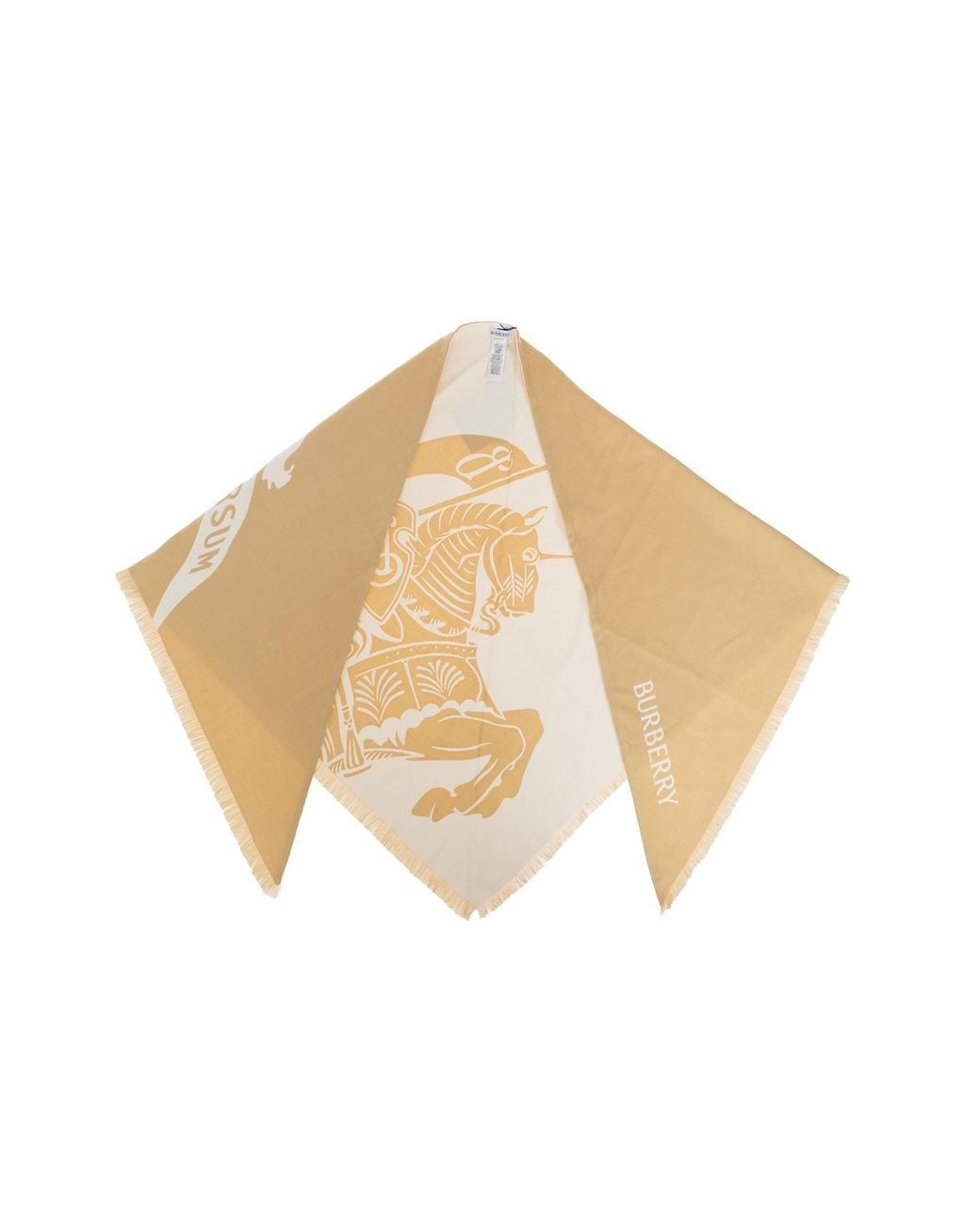 Burberry Natural Wool Scarf With Logo