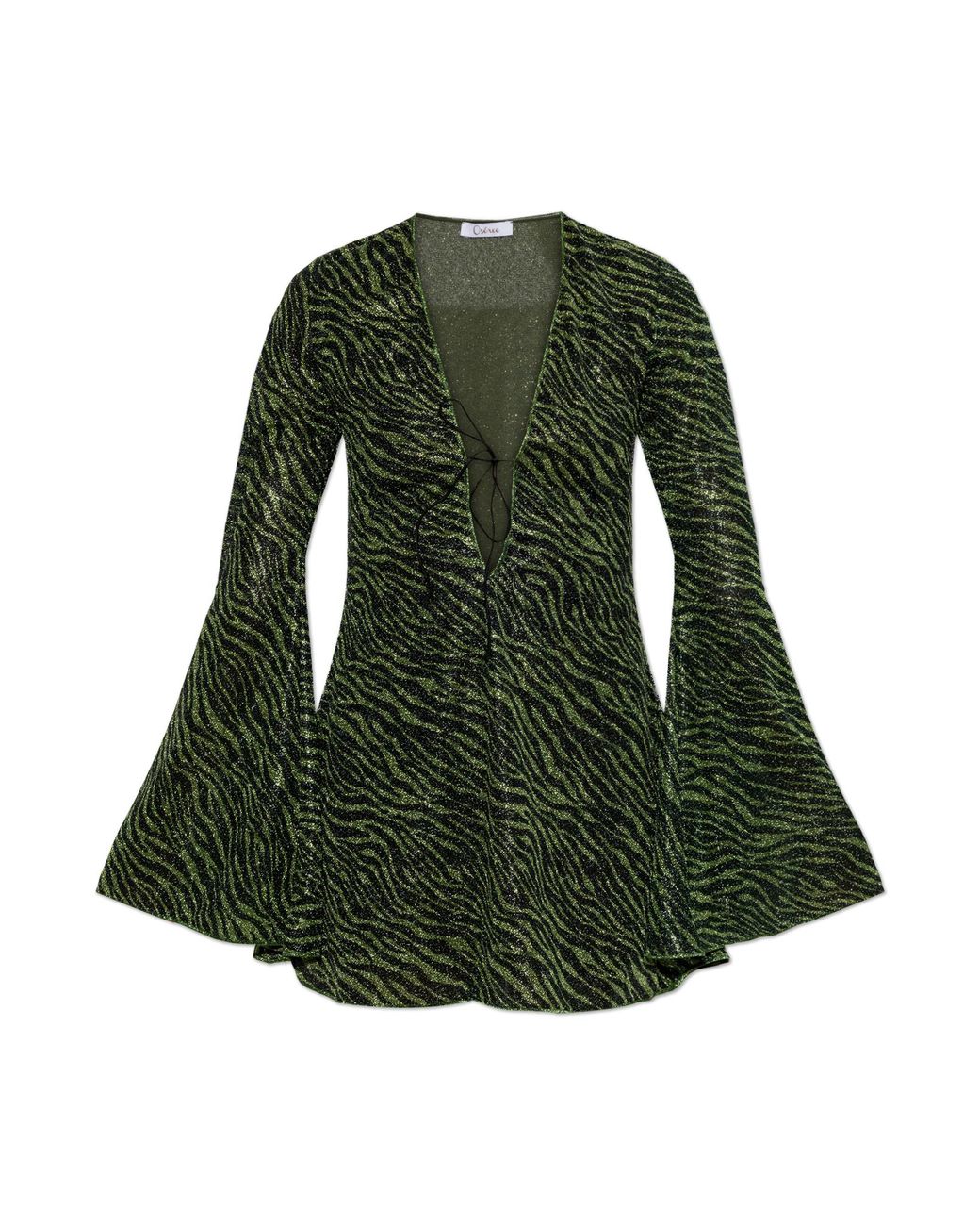 Oseree Green Dress With Lurex Thread